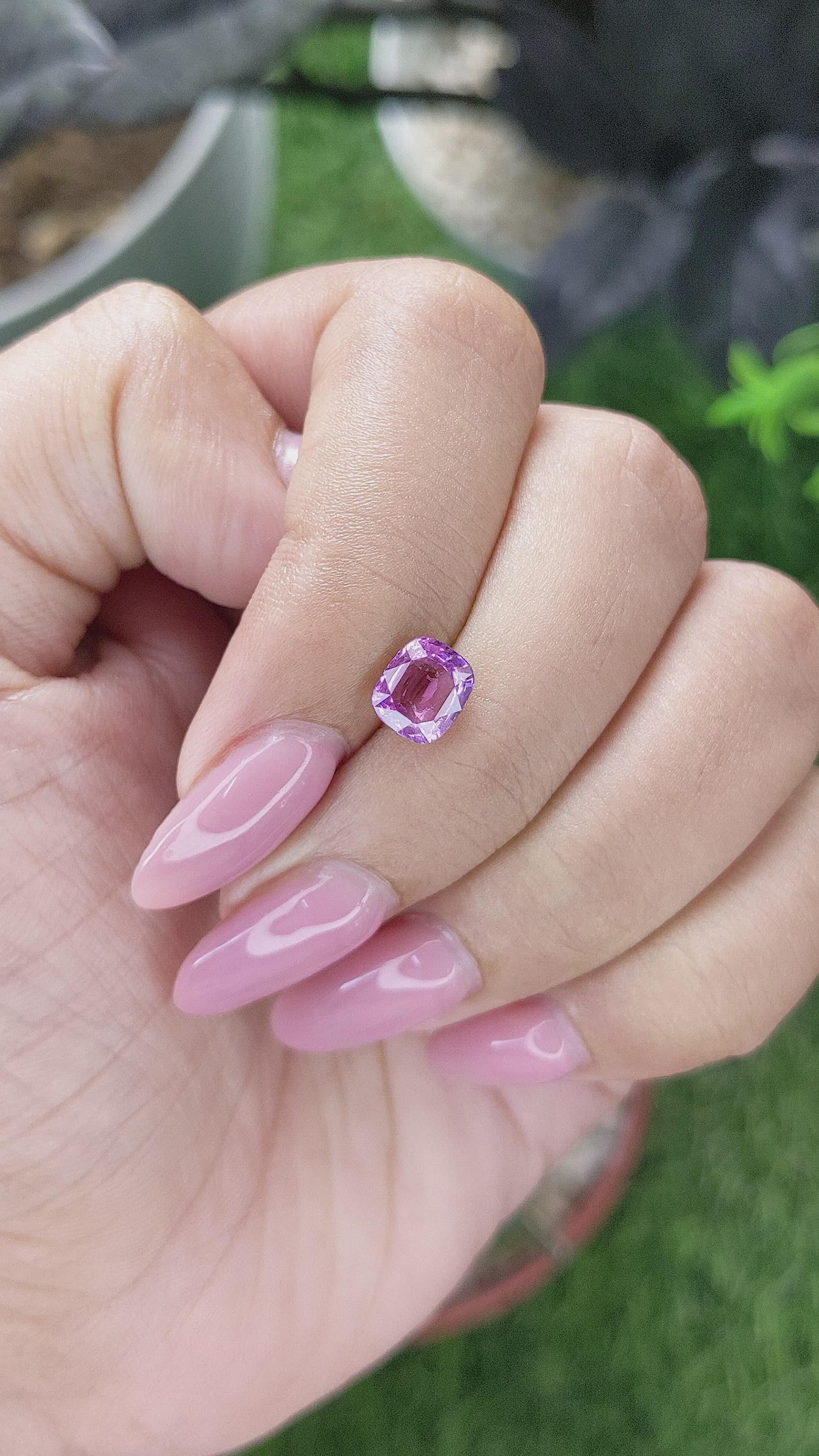 1.53 Ct. Purple Sapphire from Madagascar Size Video