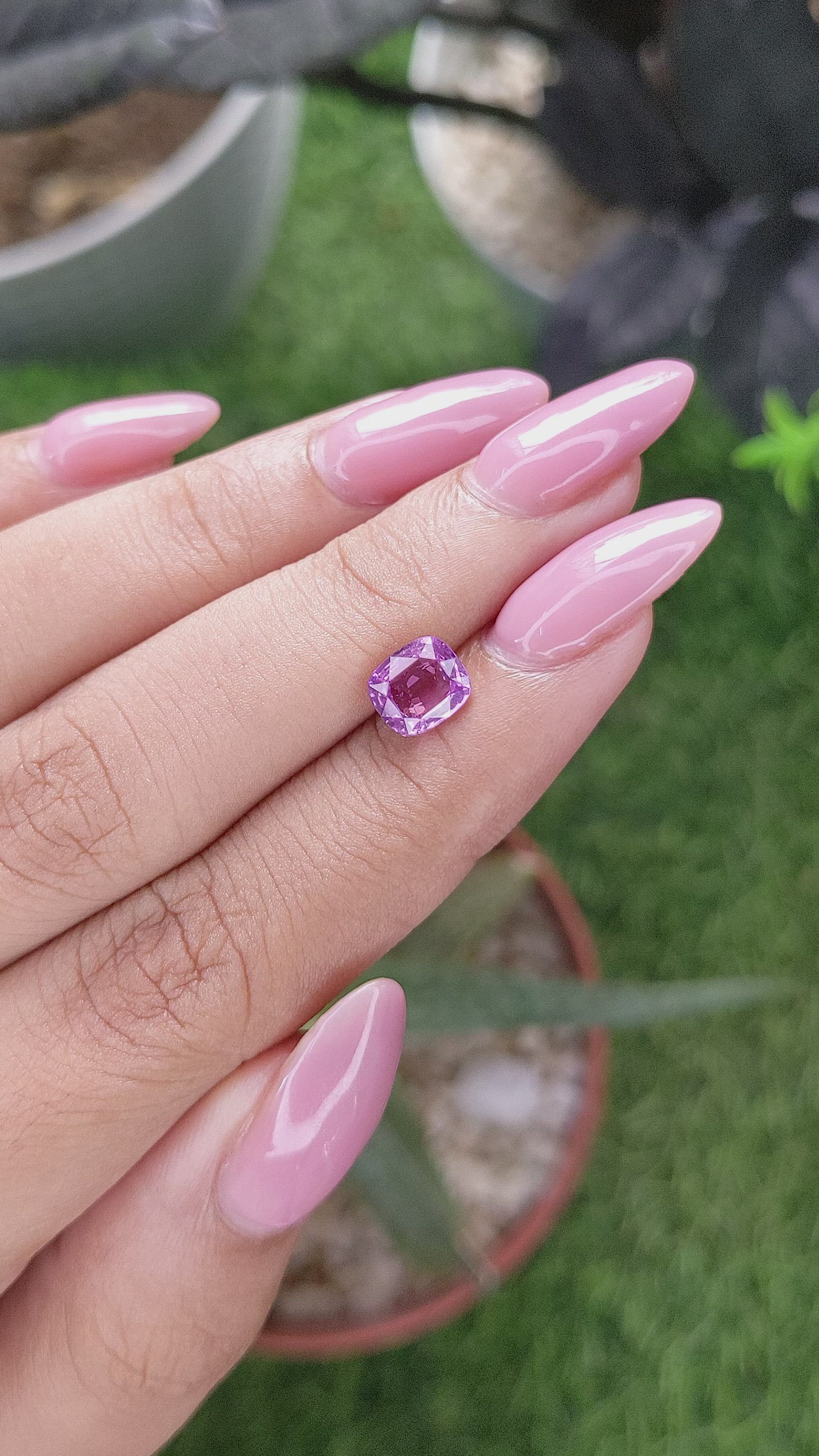 1.53 Ct. Purple Sapphire from Madagascar Size Video