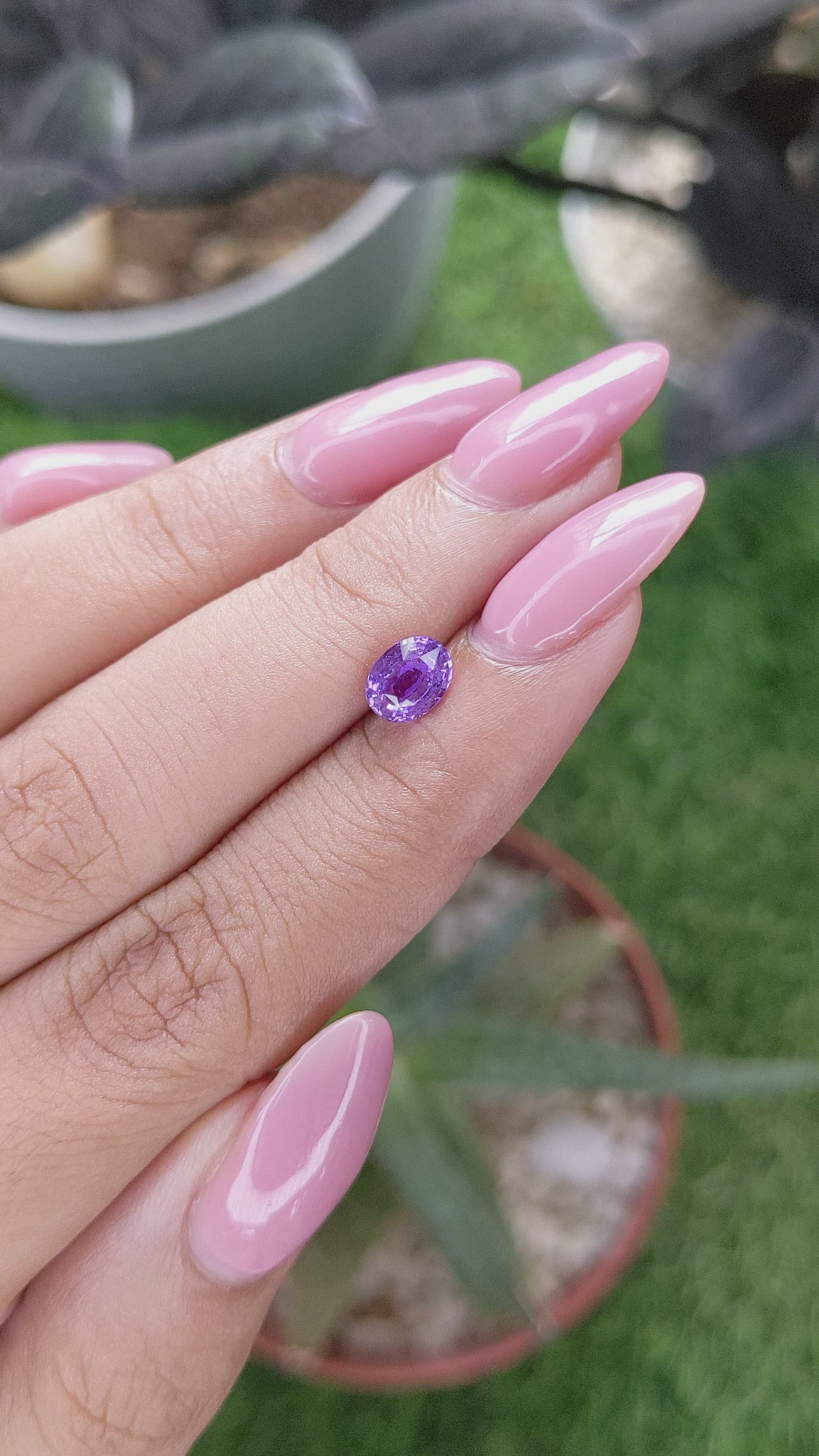 1.01 Ct. Purple Sapphire from Madagascar Size Video