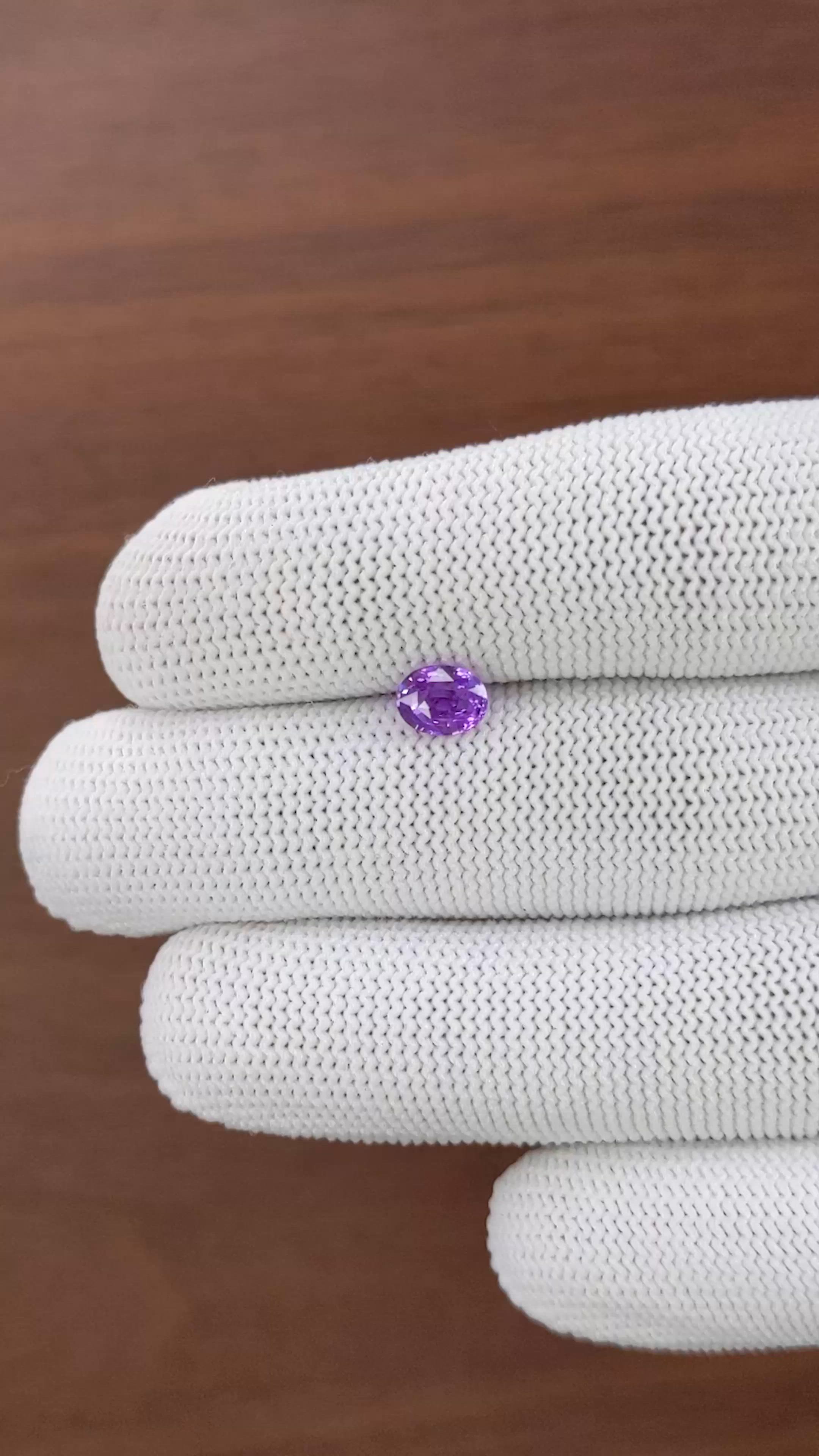 1.01 Ct. Purple Sapphire from Madagascar Size Video
