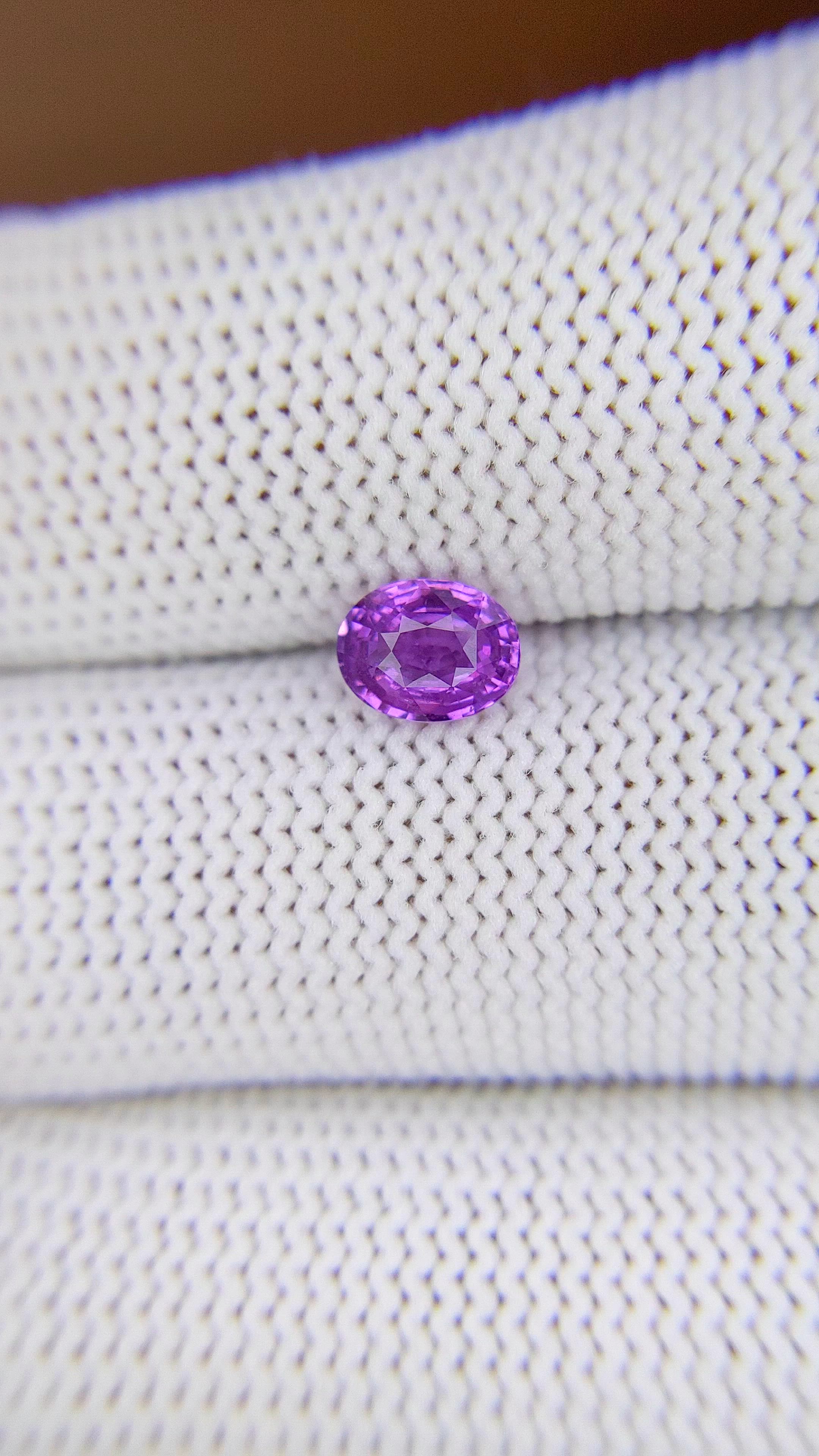 1.01 Ct. Purple Sapphire from Madagascar Size Video