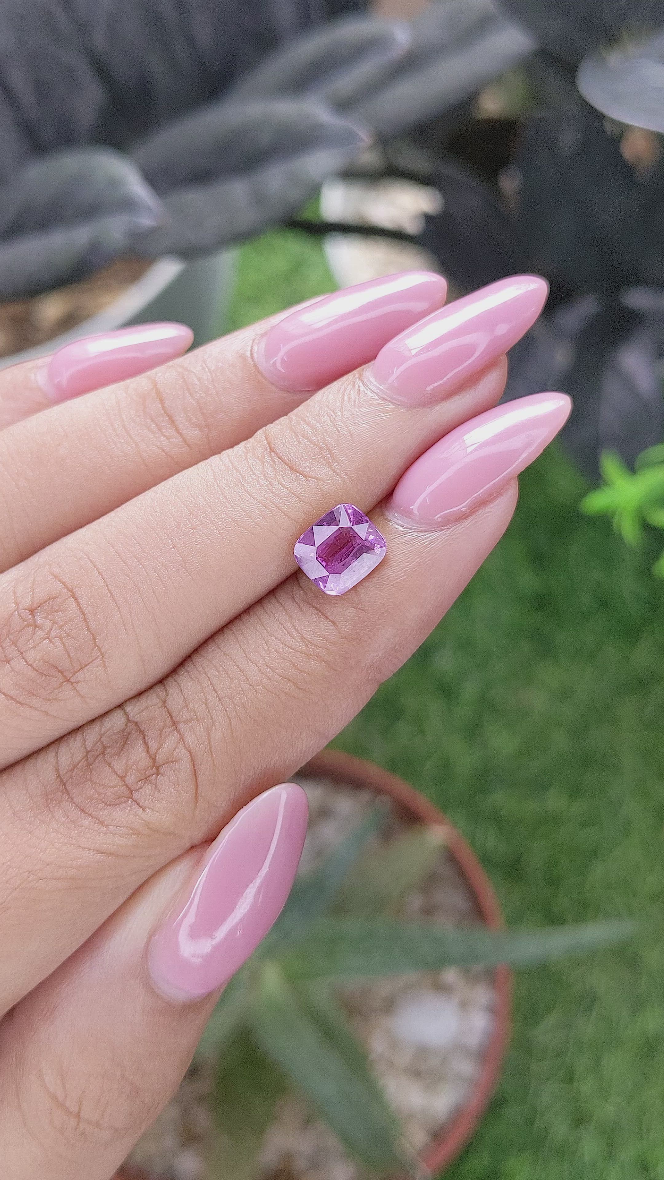 2.02 Ct. Pinkish Purple Sapphire from Madagascar Size Video