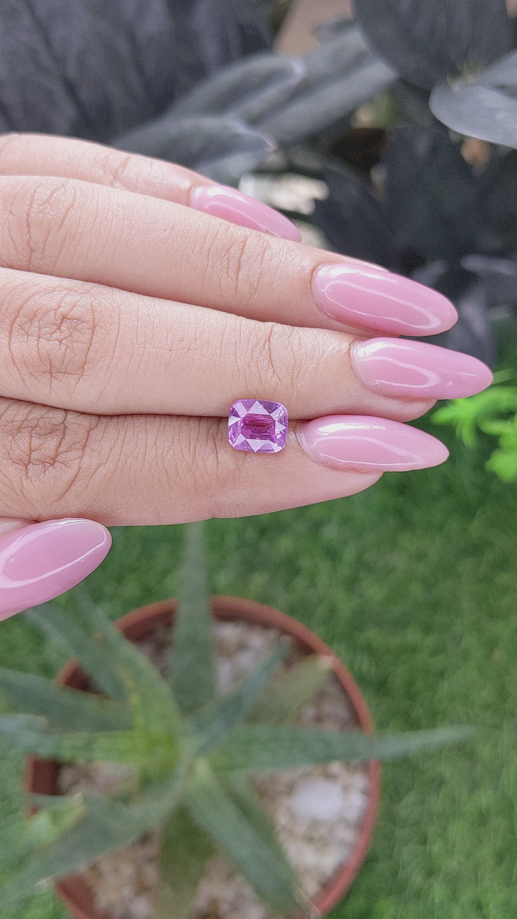 2.02 Ct. Pinkish Purple Sapphire from Madagascar Size Video