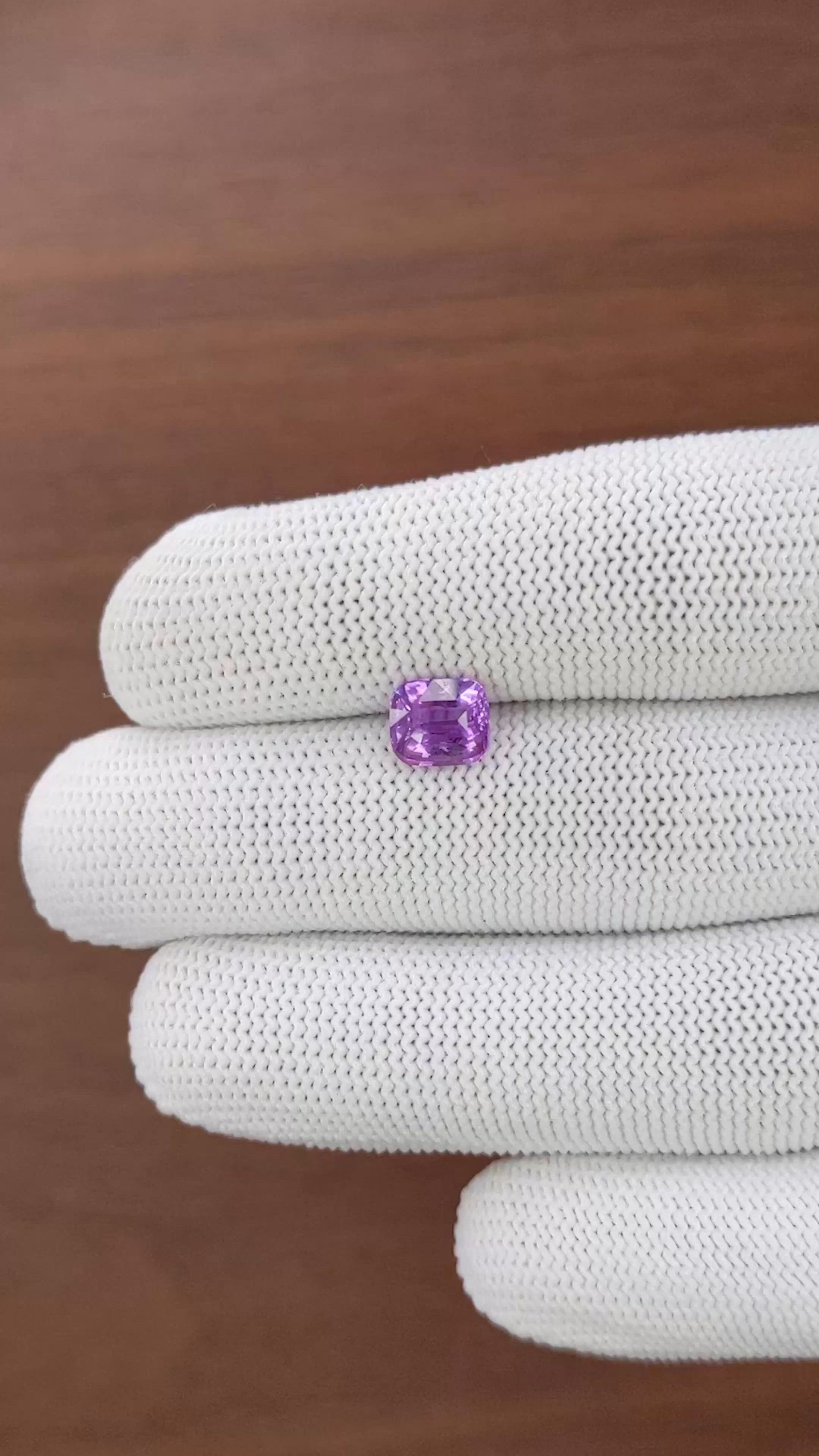 2.02 Ct. Pinkish Purple Sapphire from Madagascar Size Video
