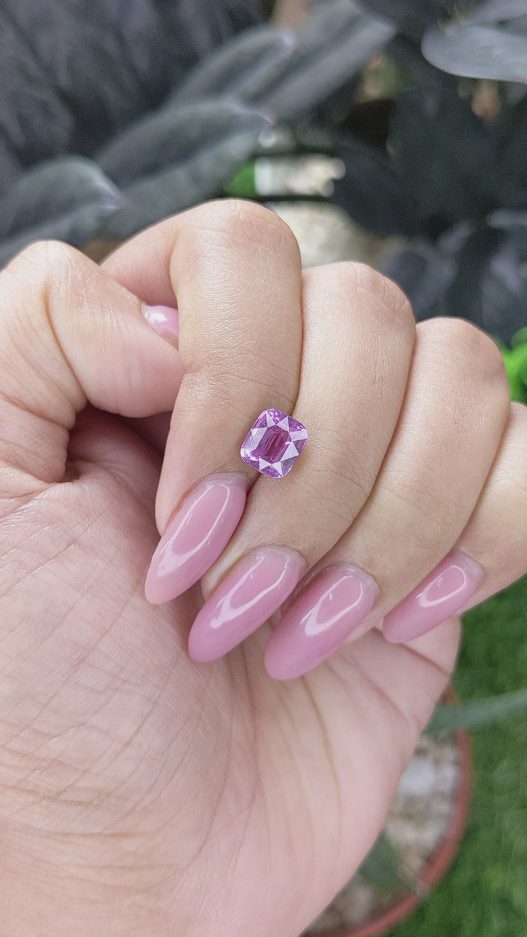 2.02 Ct. Pinkish Purple Sapphire from Madagascar Size Video