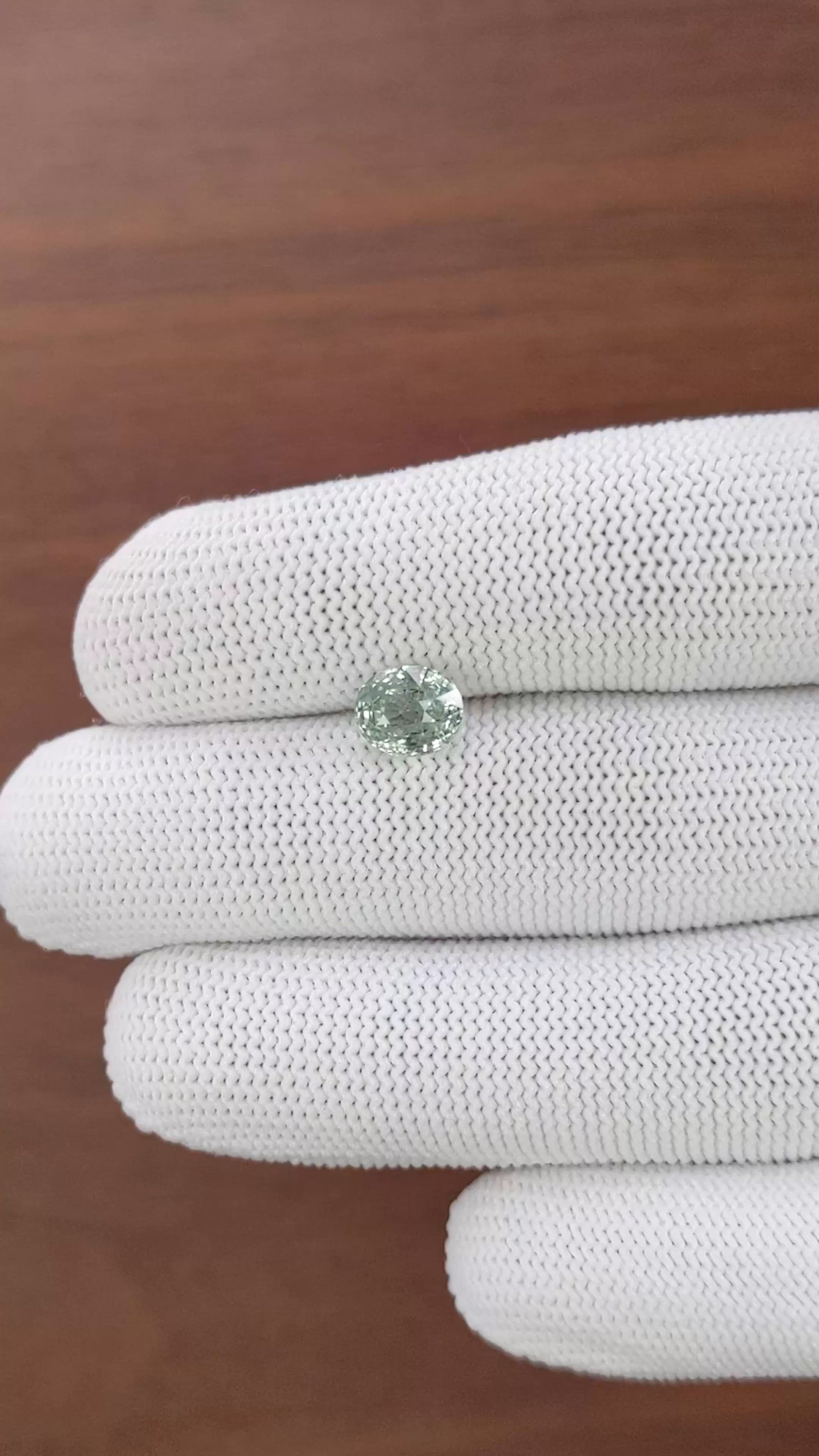 2.54 Ct. Green Sapphire from Madagascar Size Video