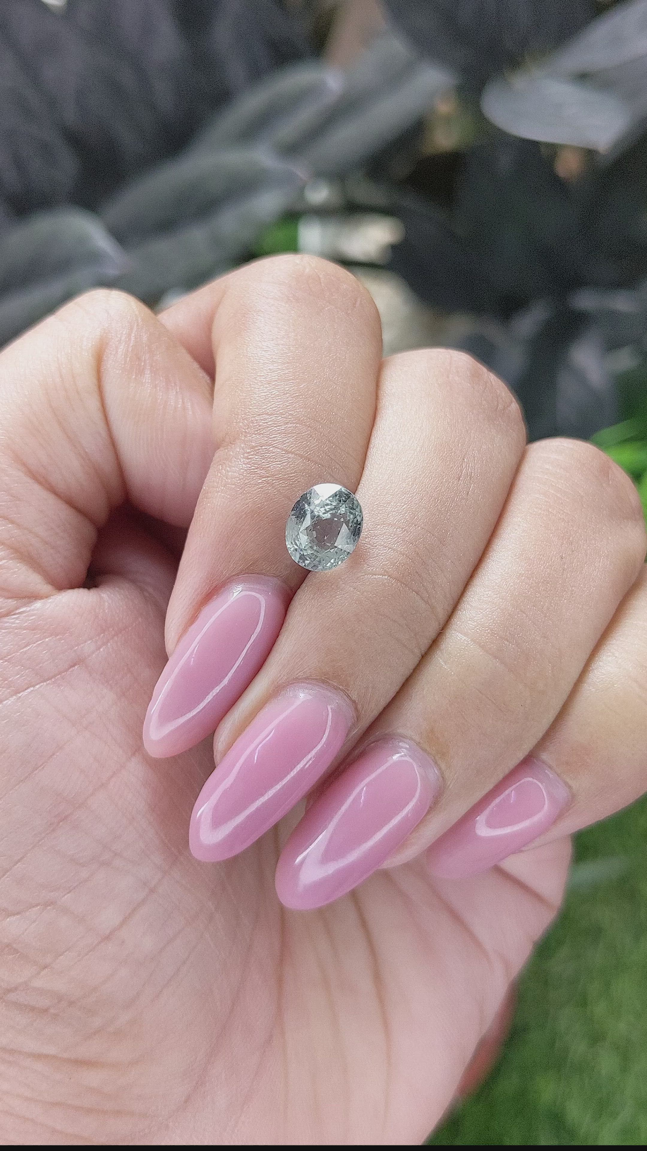 2.54 Ct. Green Sapphire from Madagascar Size Video