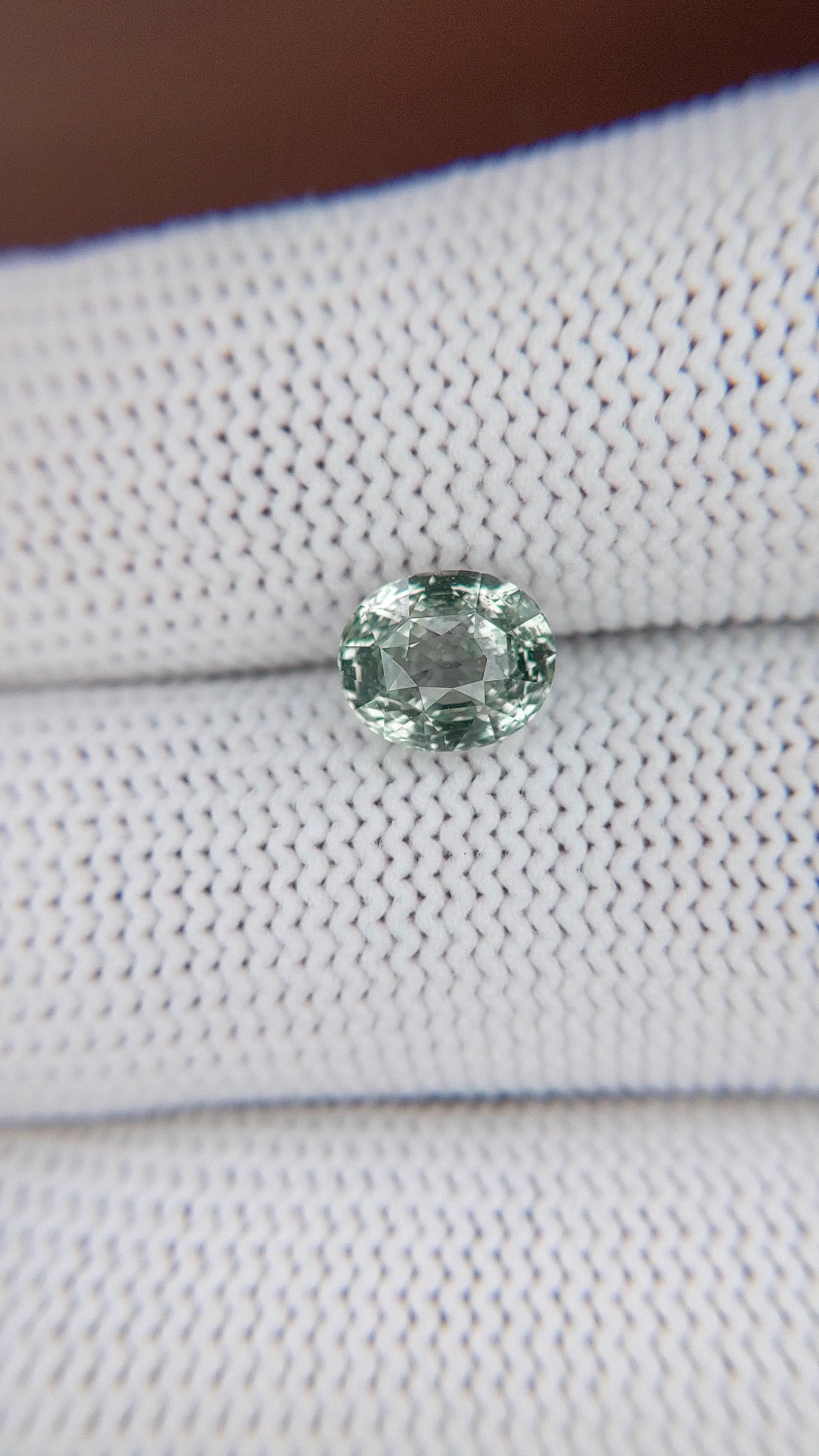2.54 Ct. Green Sapphire from Madagascar Size Video