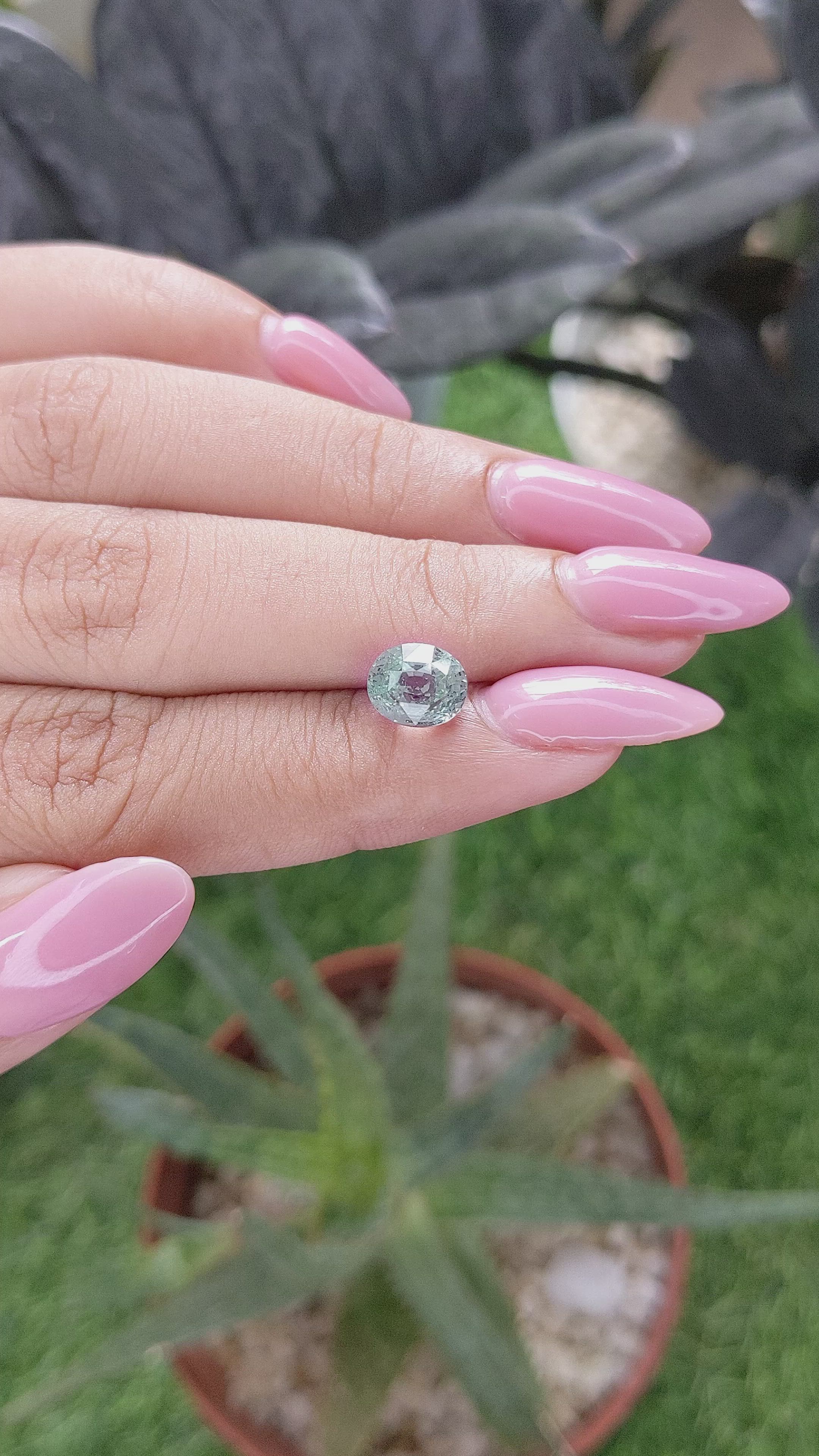2.54 Ct. Green Sapphire from Madagascar Size Video