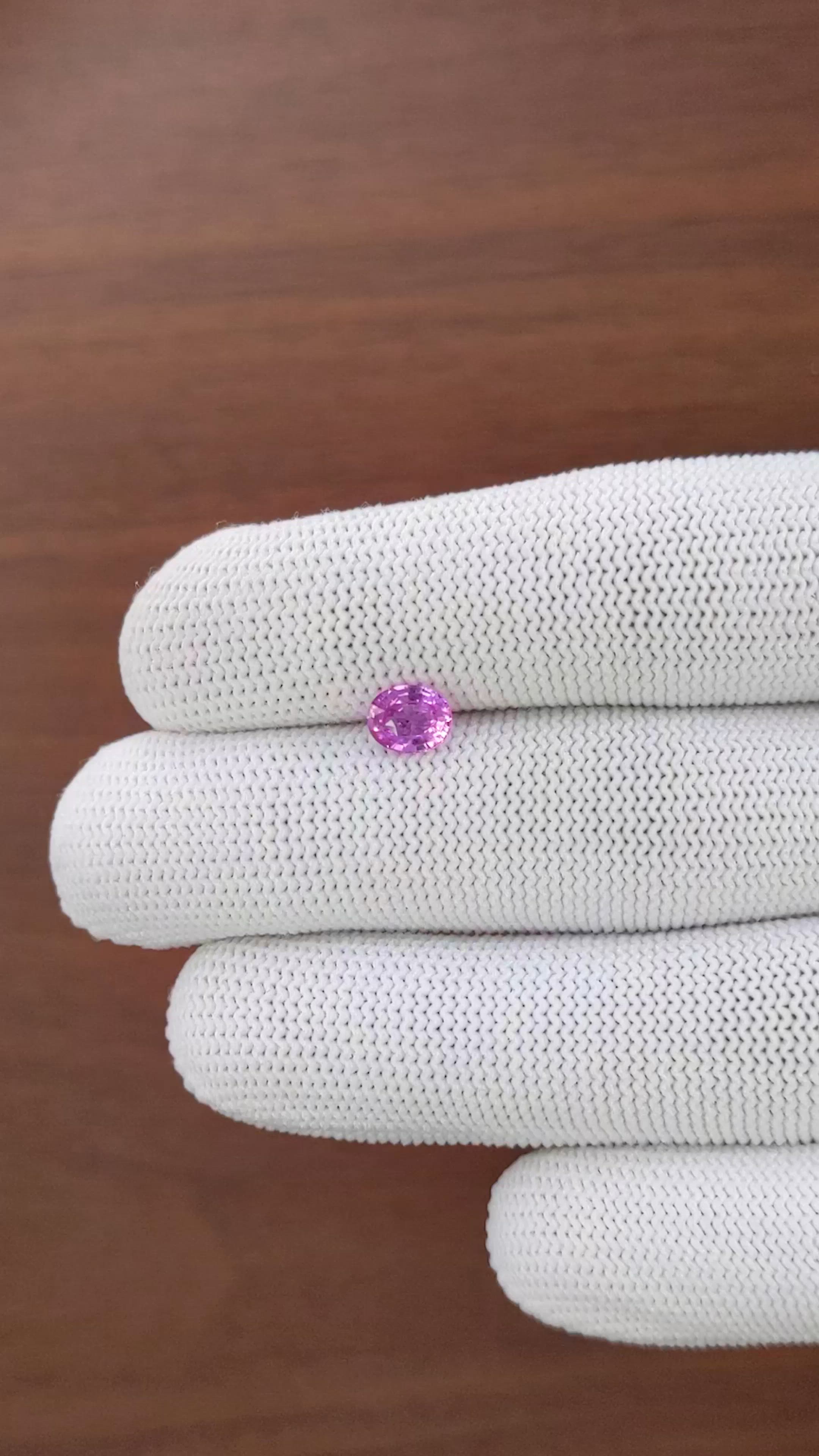 1.01 Ct. Pink Sapphire from Madagascar Size Video
