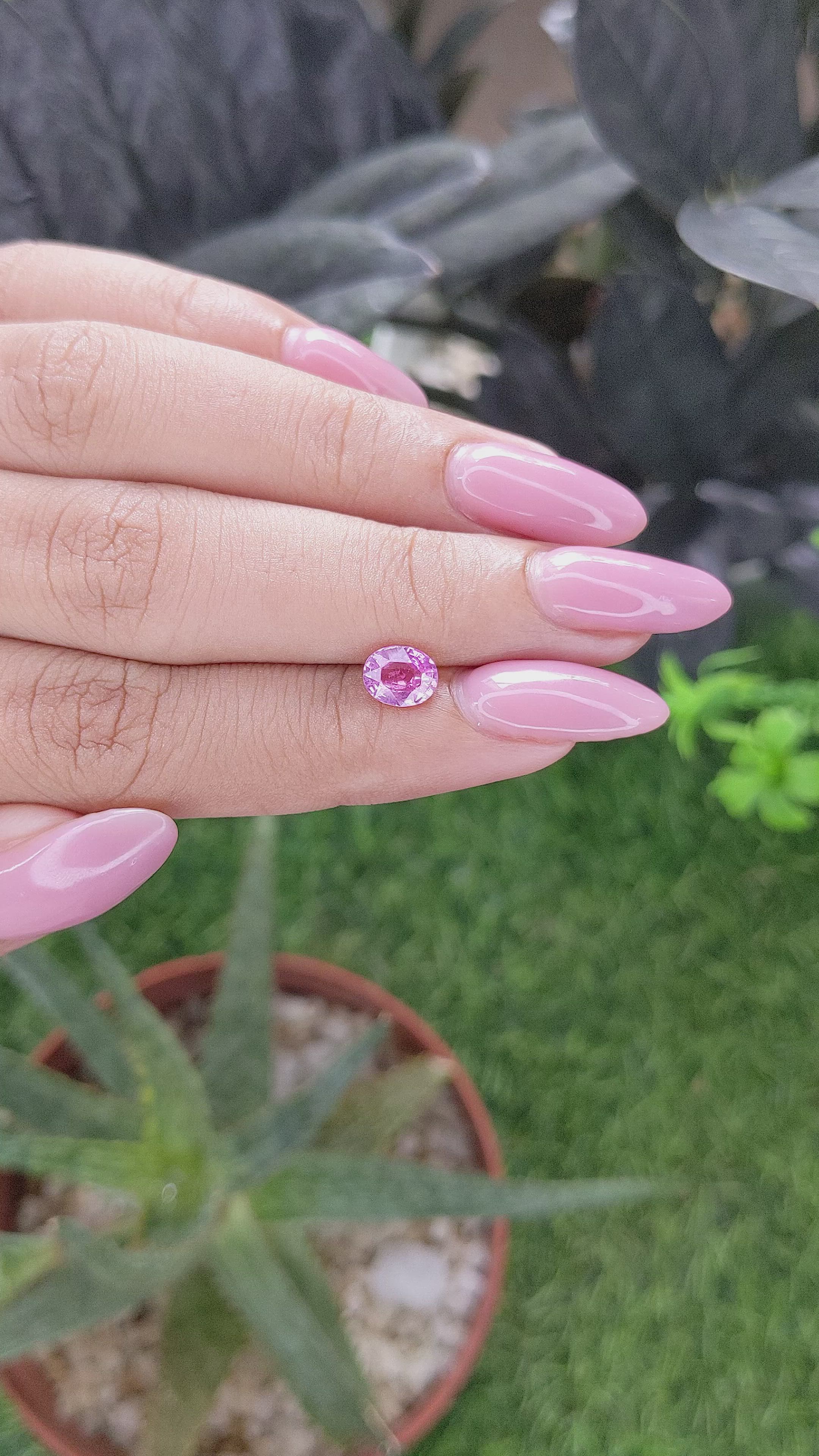 1.01 Ct. Pink Sapphire from Madagascar Size Video