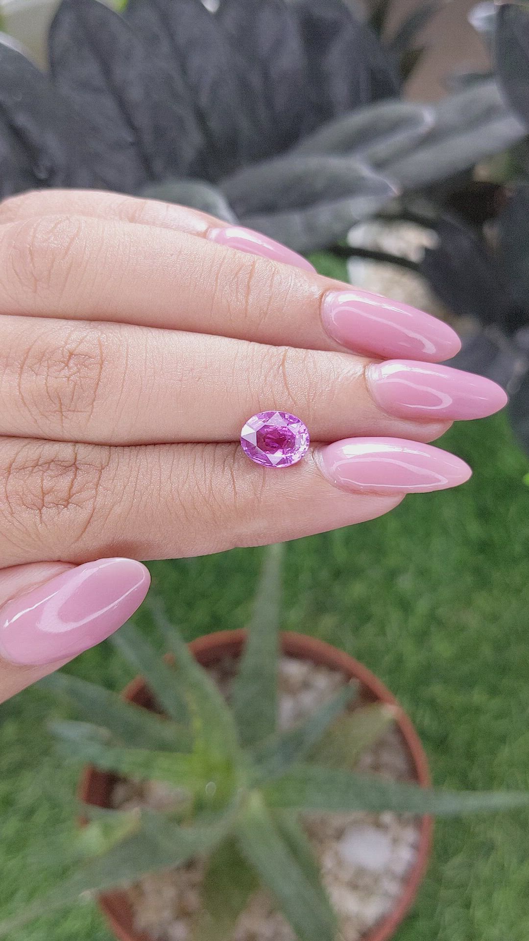 1.99 Ct. Pinkish Purple Sapphire from Madagascar Size Video