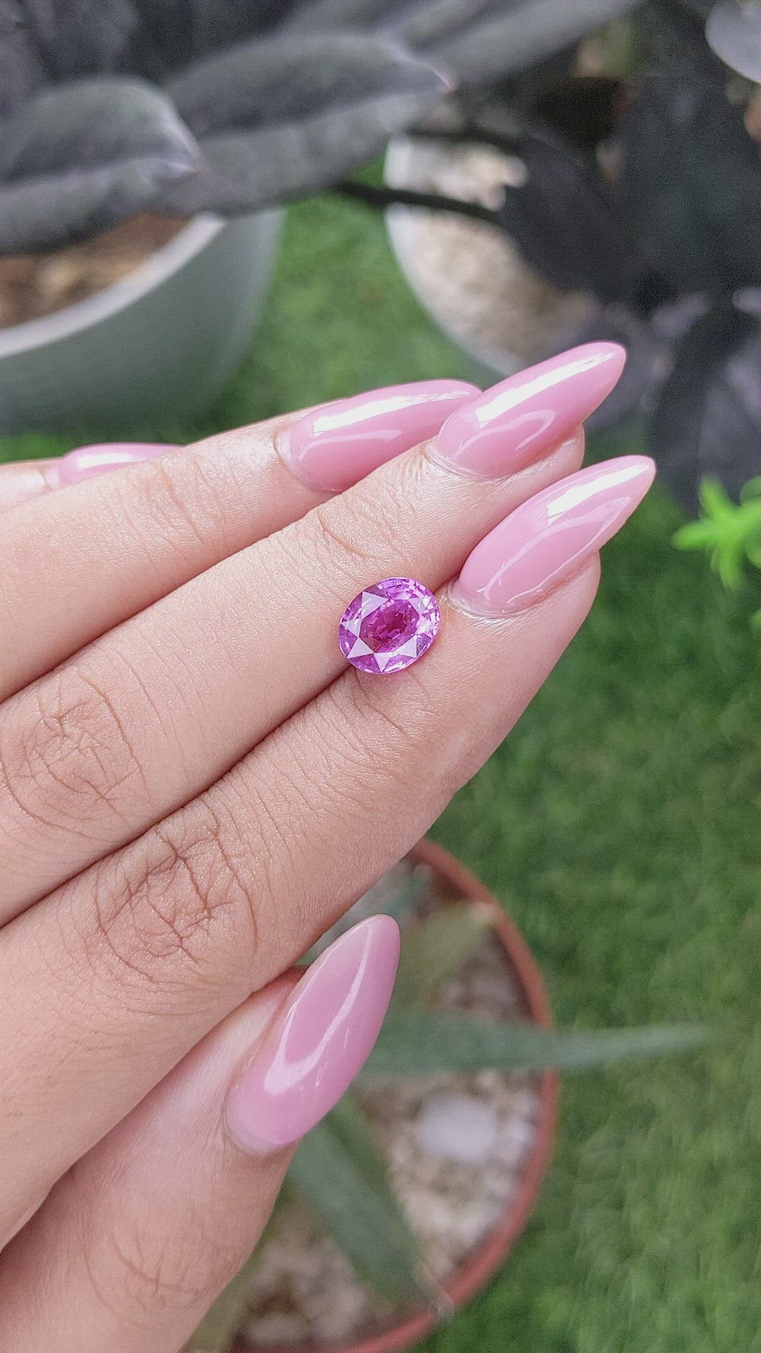 1.99 Ct. Pinkish Purple Sapphire from Madagascar Size Video