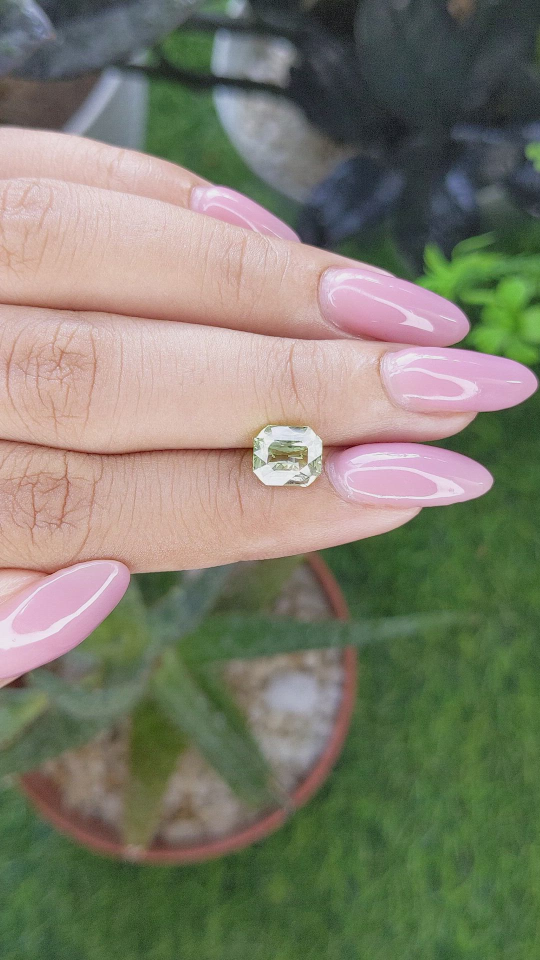 2.06 Ct. Yellowish Green Sapphire from Madagascar Size Video