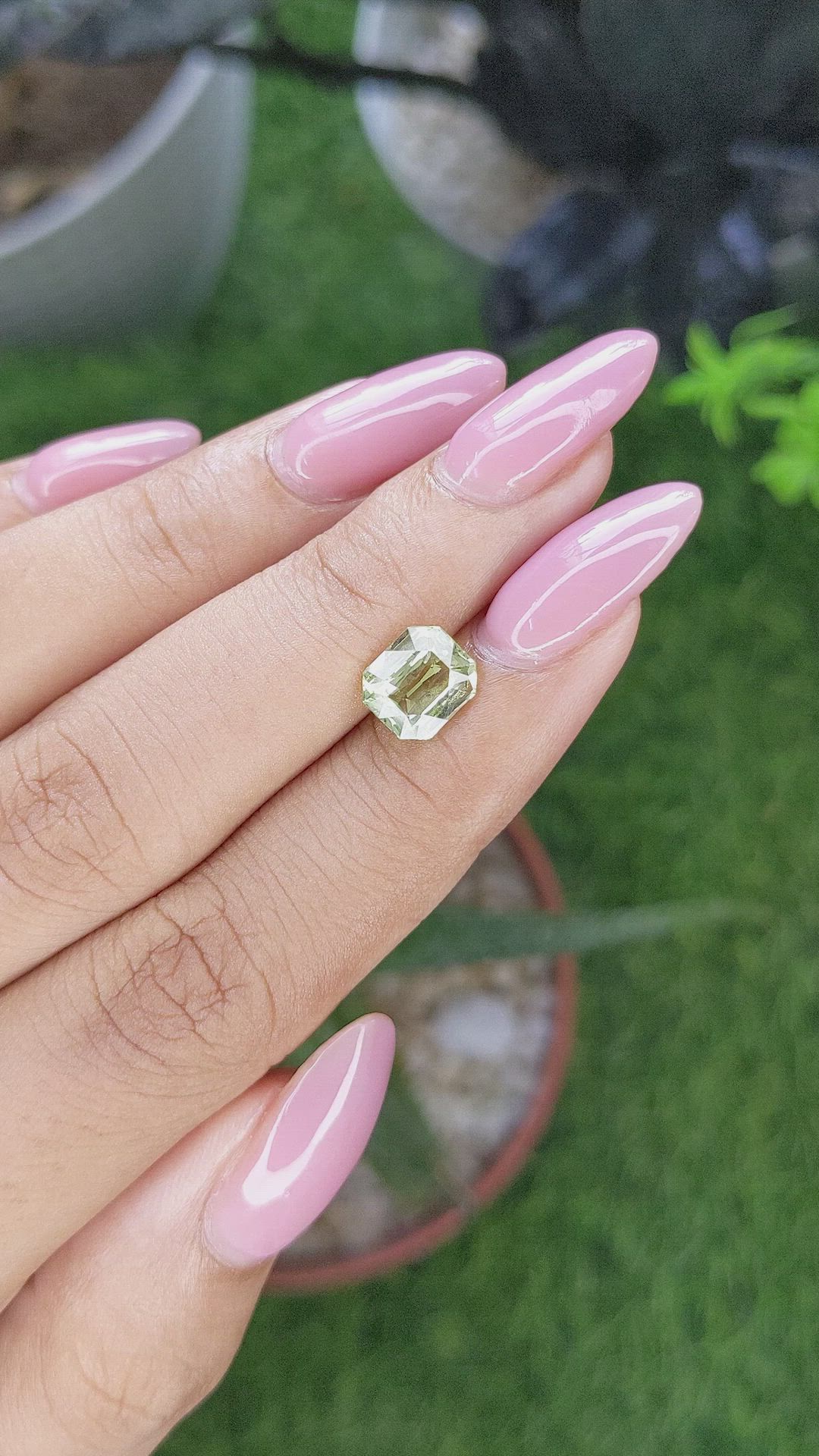 2.06 Ct. Yellowish Green Sapphire from Madagascar Size Video