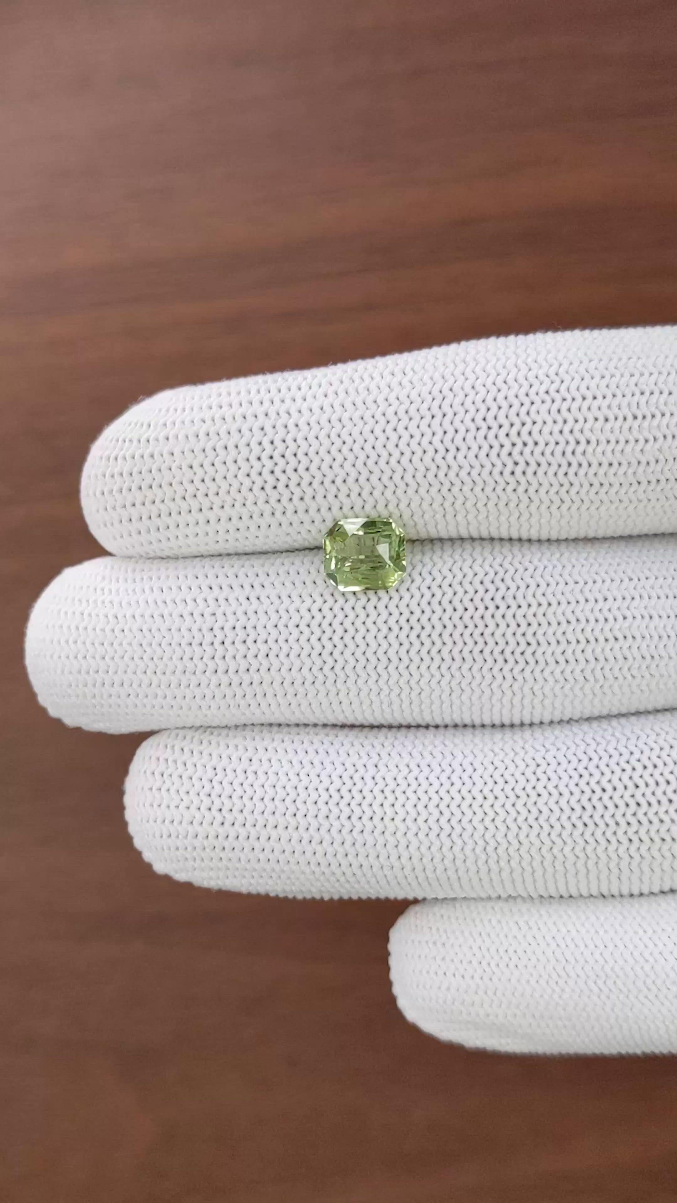2.06 Ct. Yellowish Green Sapphire from Madagascar Size Video