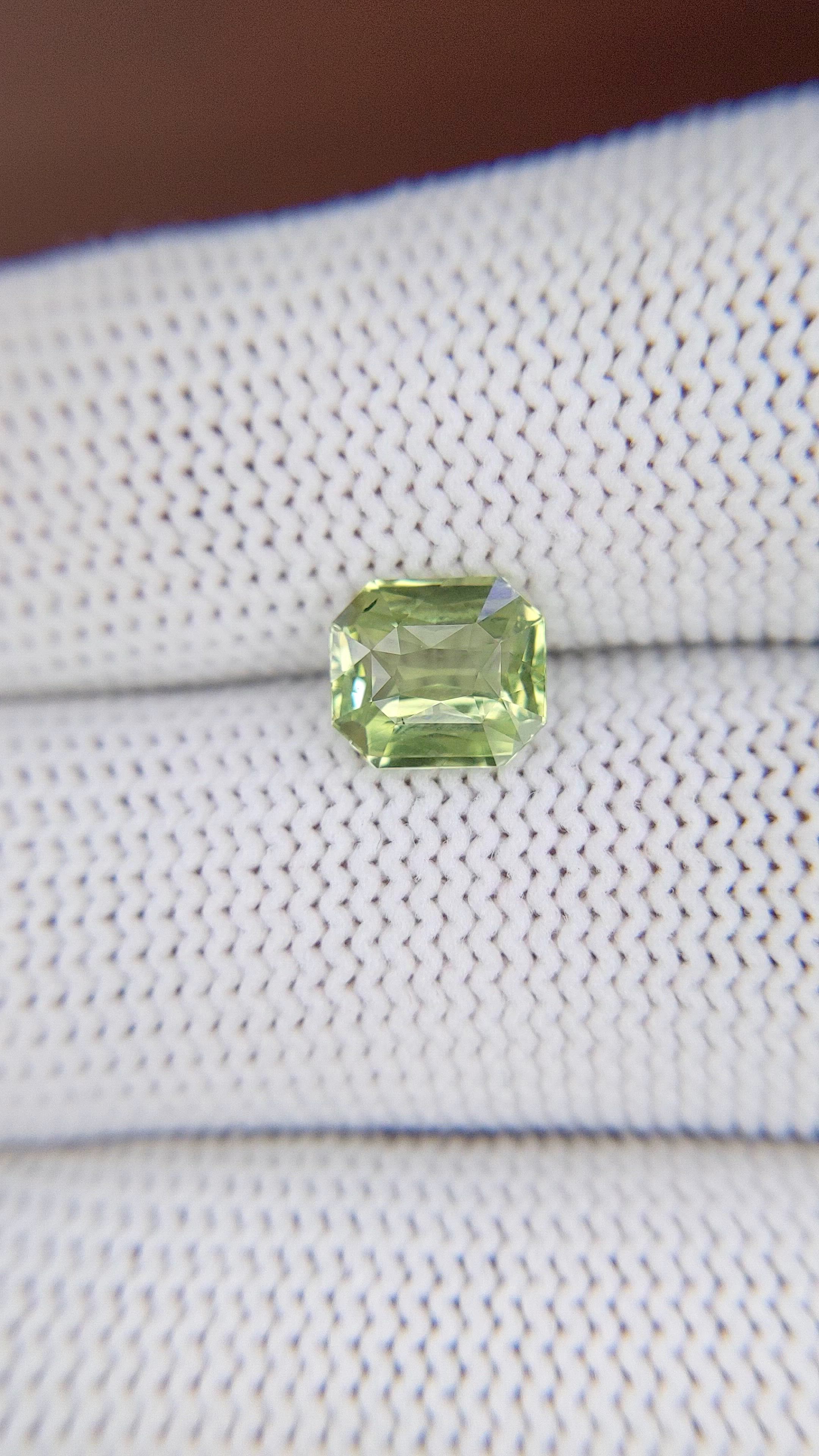 2.06 Ct. Yellowish Green Sapphire from Madagascar Size Video