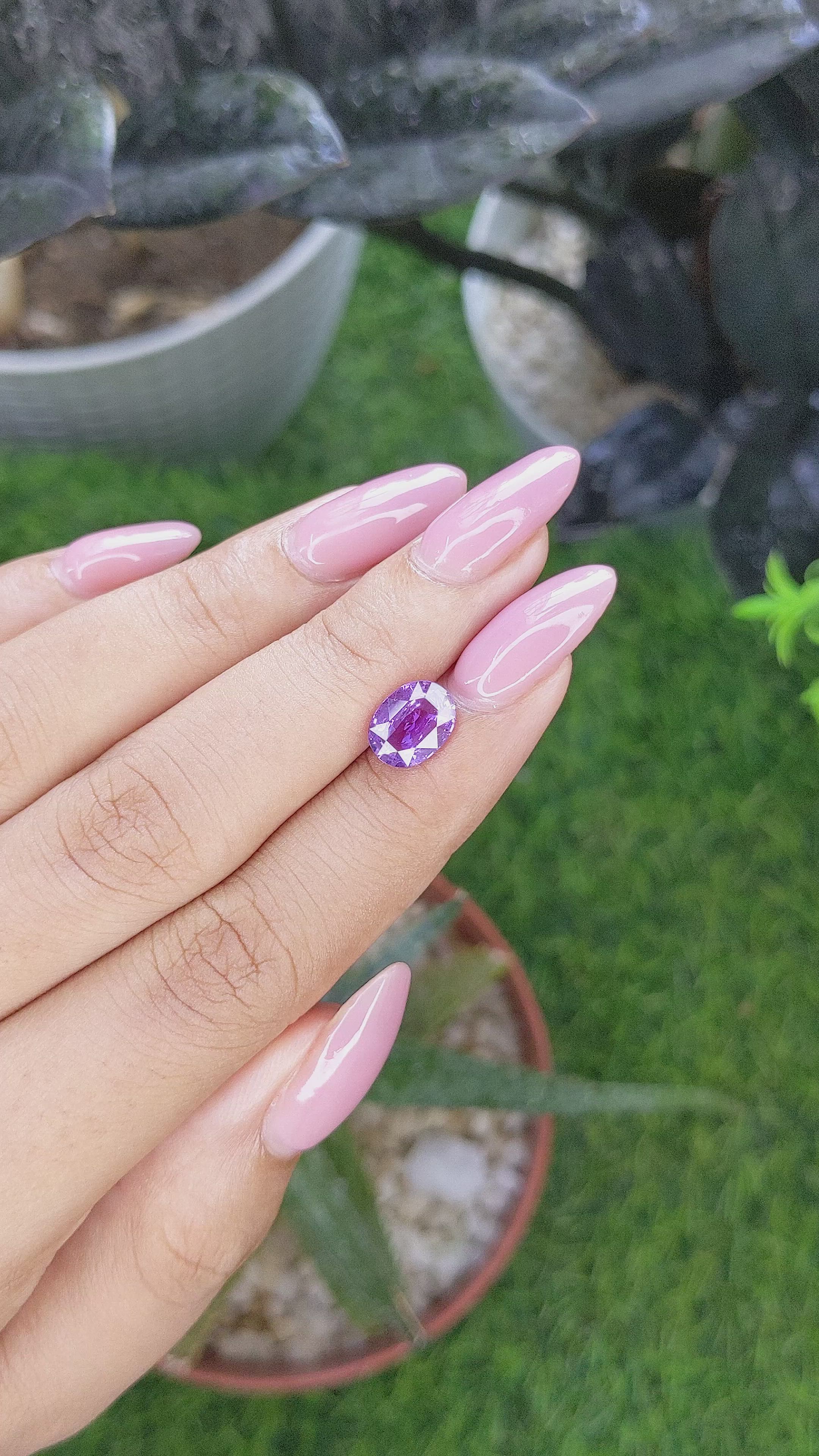 2.03 Ct. Purple Sapphire from Madagascar Size Video