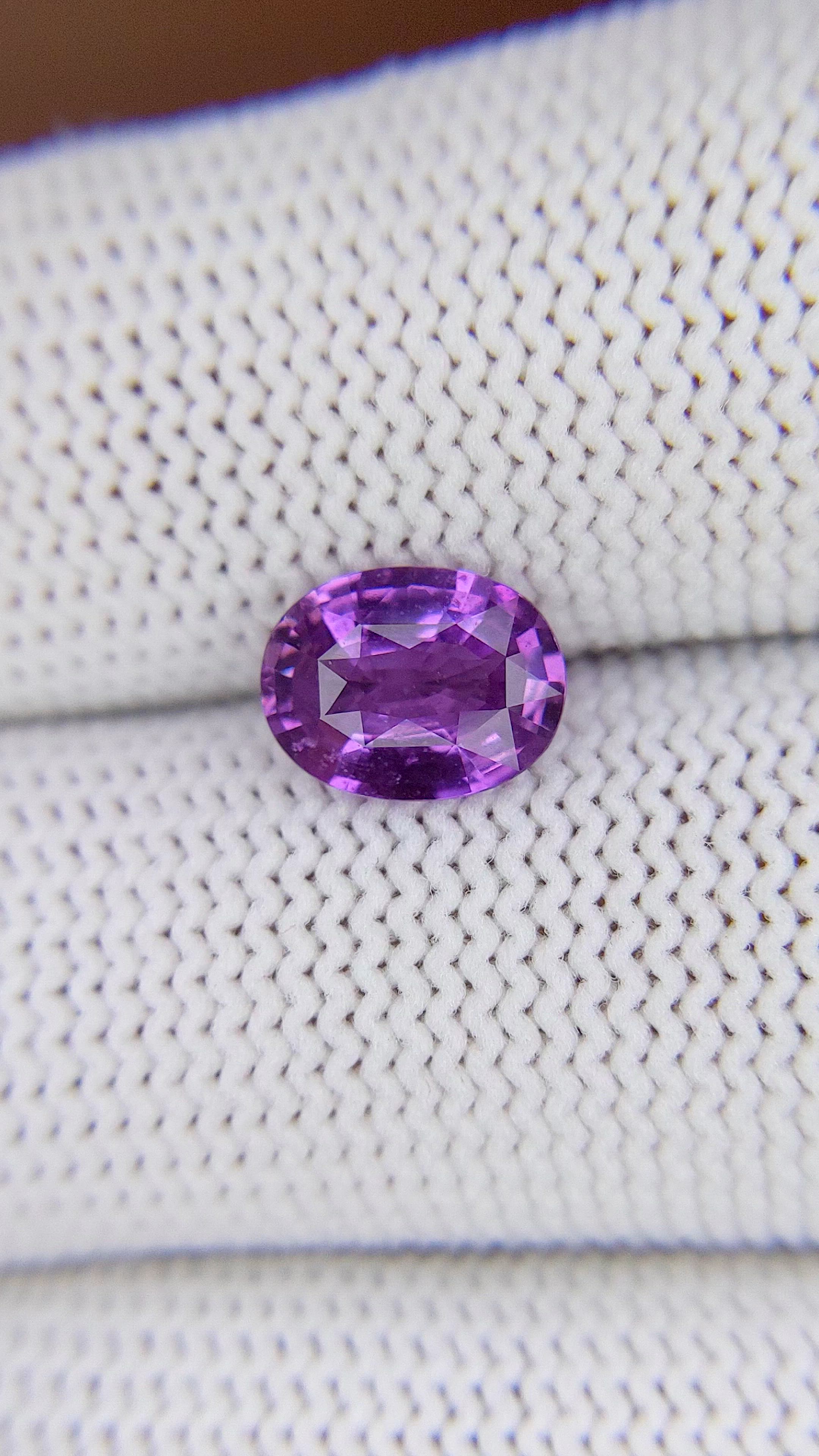 2.03 Ct. Purple Sapphire from Madagascar Size Video