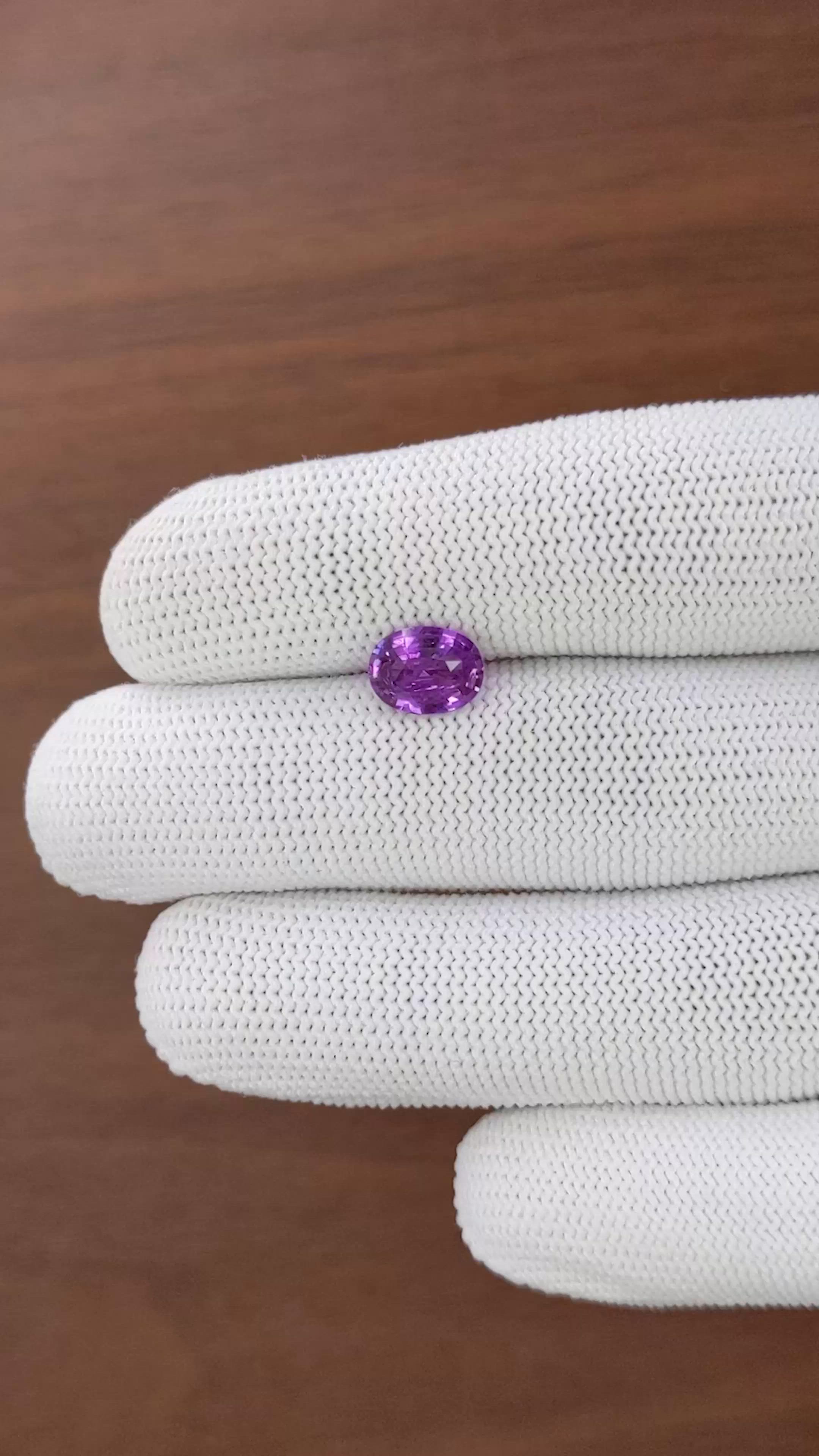 2.03 Ct. Purple Sapphire from Madagascar Size Video