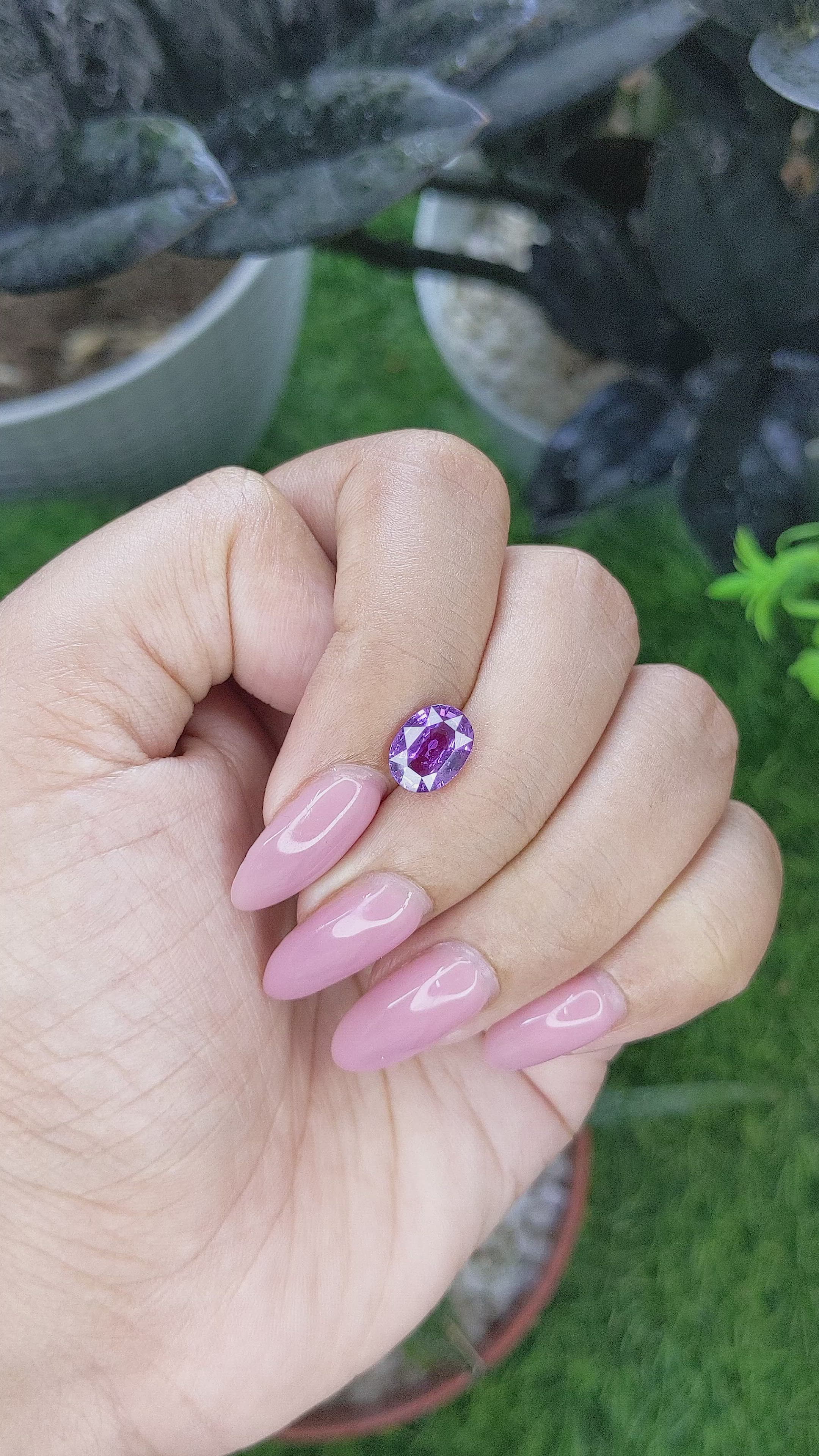 2.03 Ct. Purple Sapphire from Madagascar Size Video