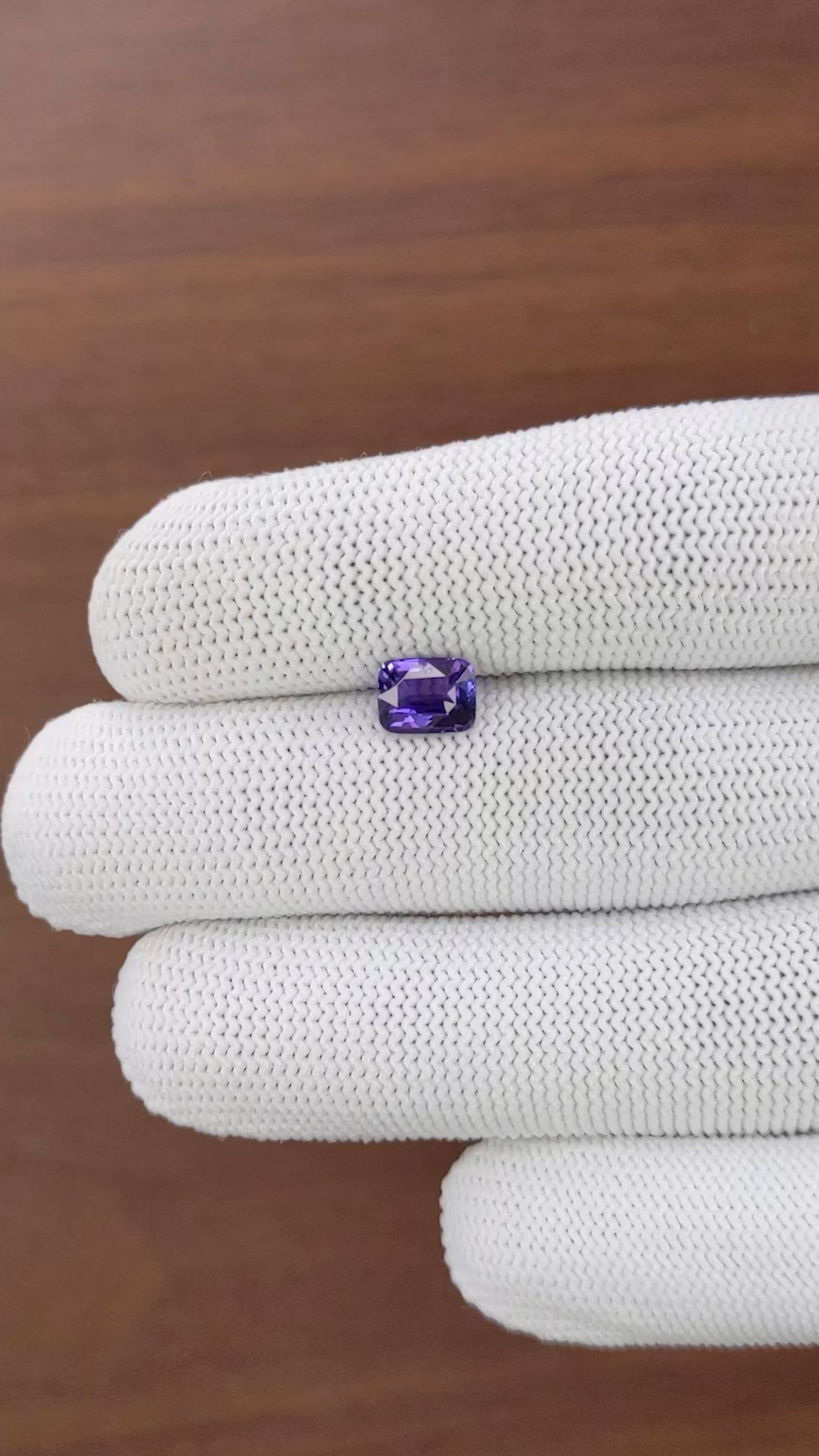 1.55 Ct. Purple Sapphire from Madagascar Size Video
