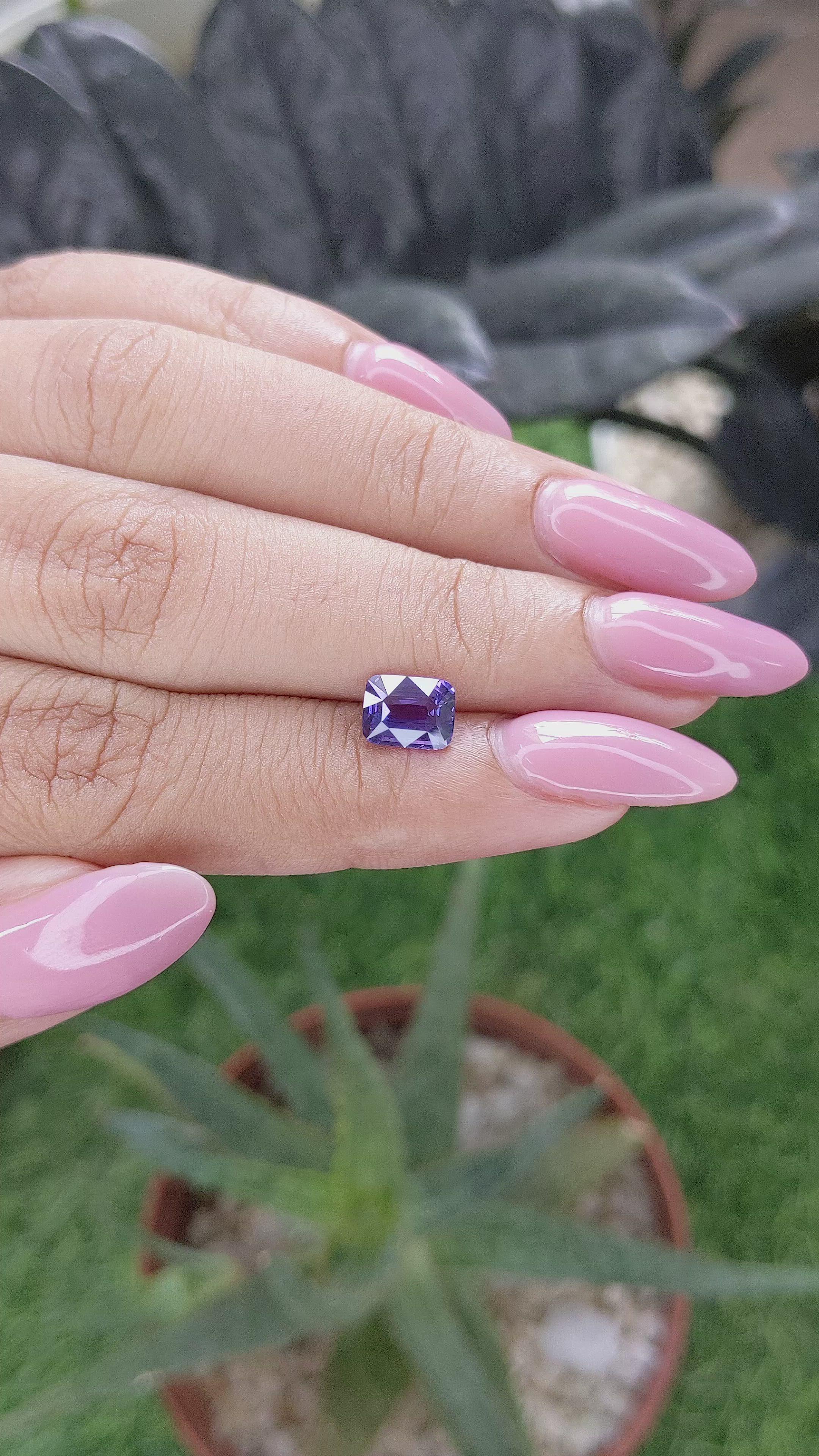 1.55 Ct. Purple Sapphire from Madagascar Size Video