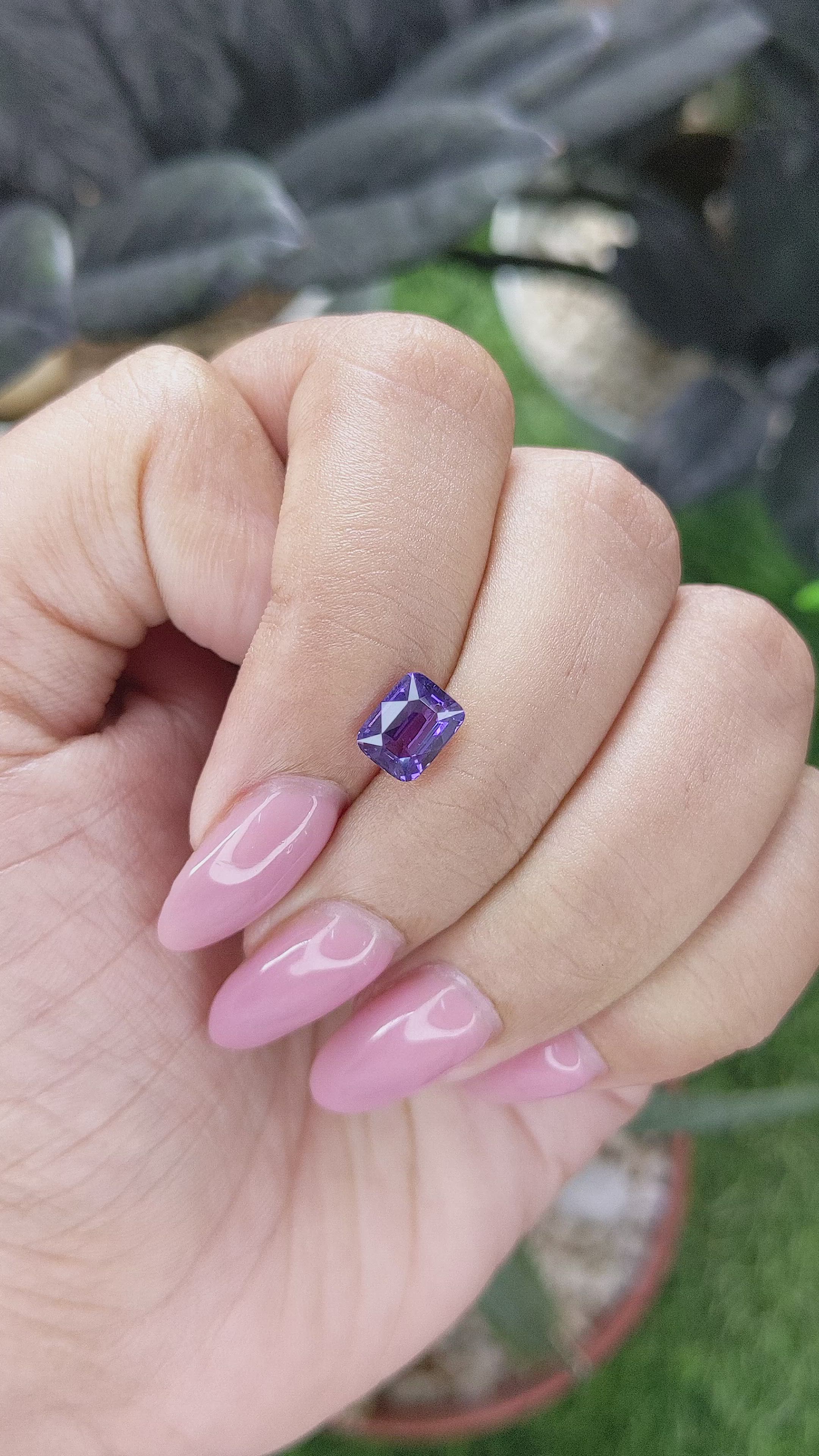 1.55 Ct. Purple Sapphire from Madagascar Size Video
