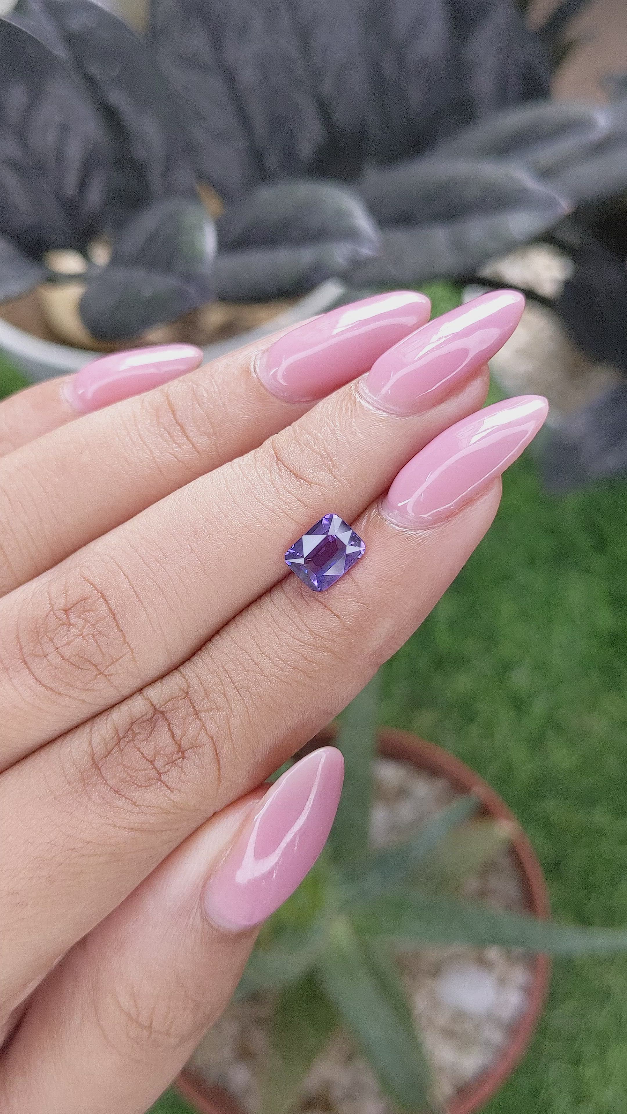 1.55 Ct. Purple Sapphire from Madagascar Size Video