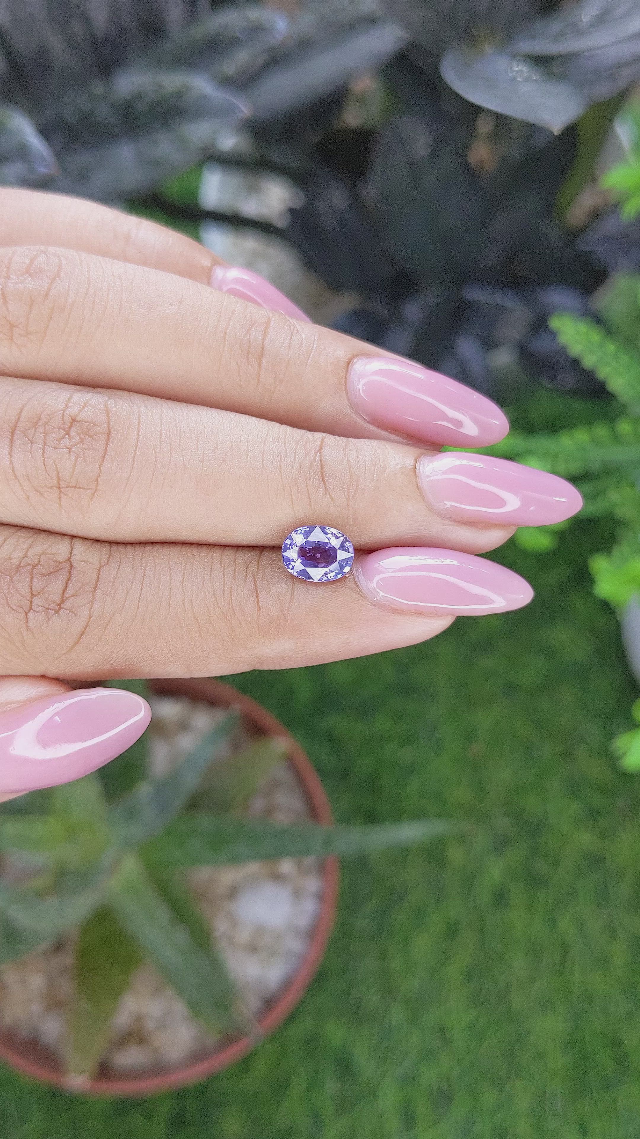 1.51 Ct. Purple Sapphire from Madagascar Size Video