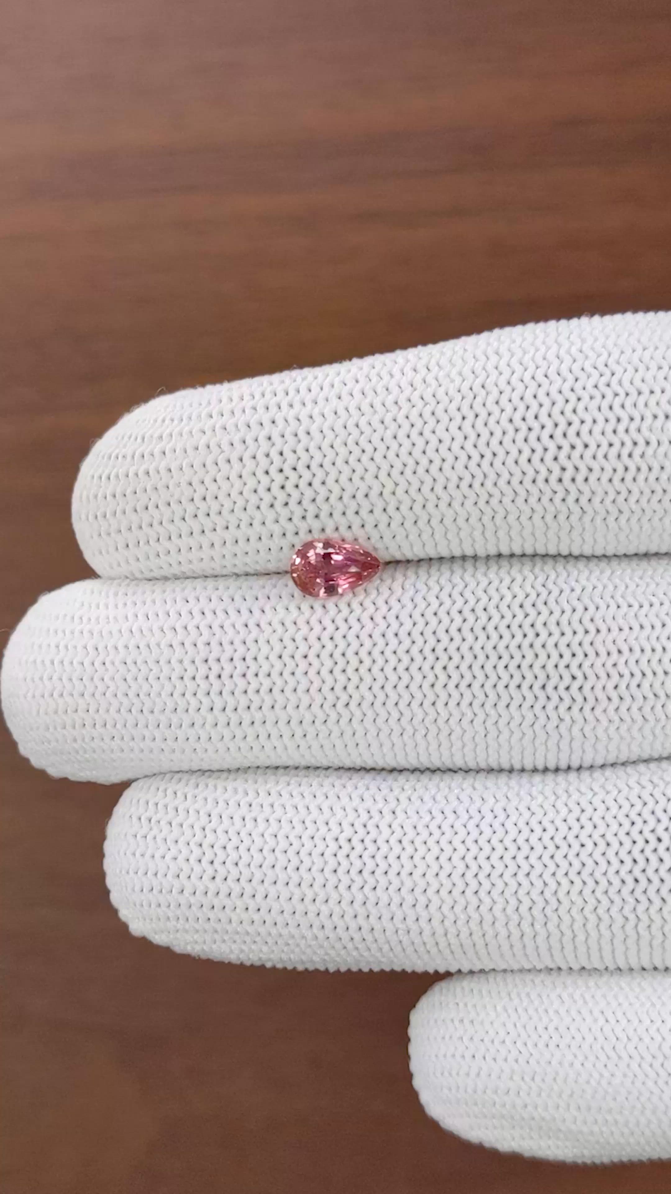 1.02 Ct. Padparadscha Sapphire from Madagascar Size Video