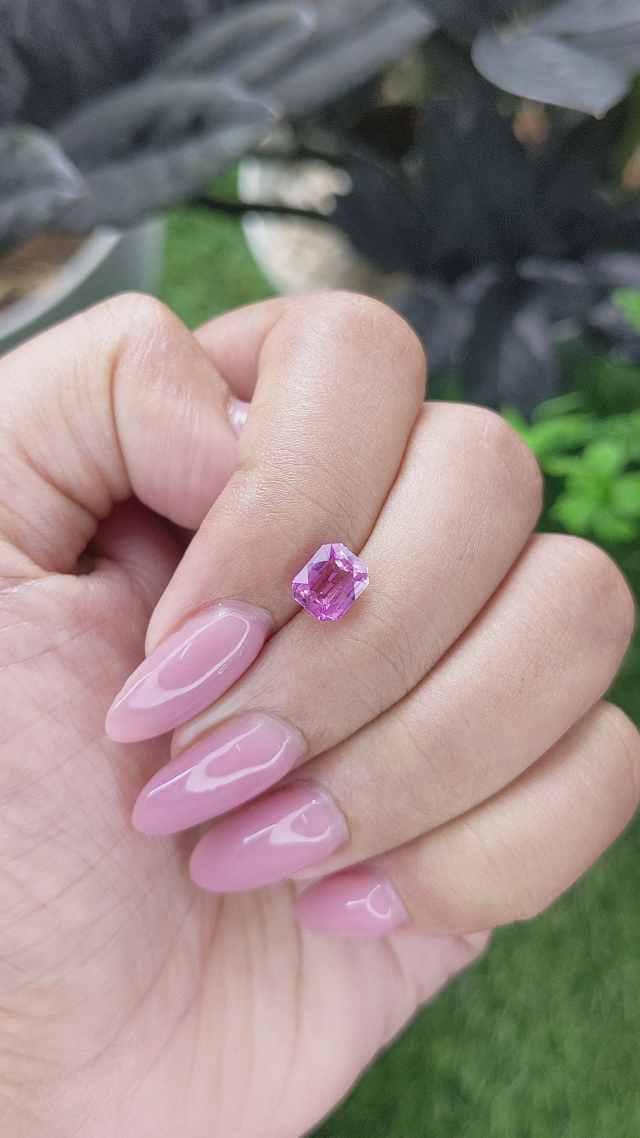 1.56 Ct. Purplish Pink Sapphire from Madagascar Size Video