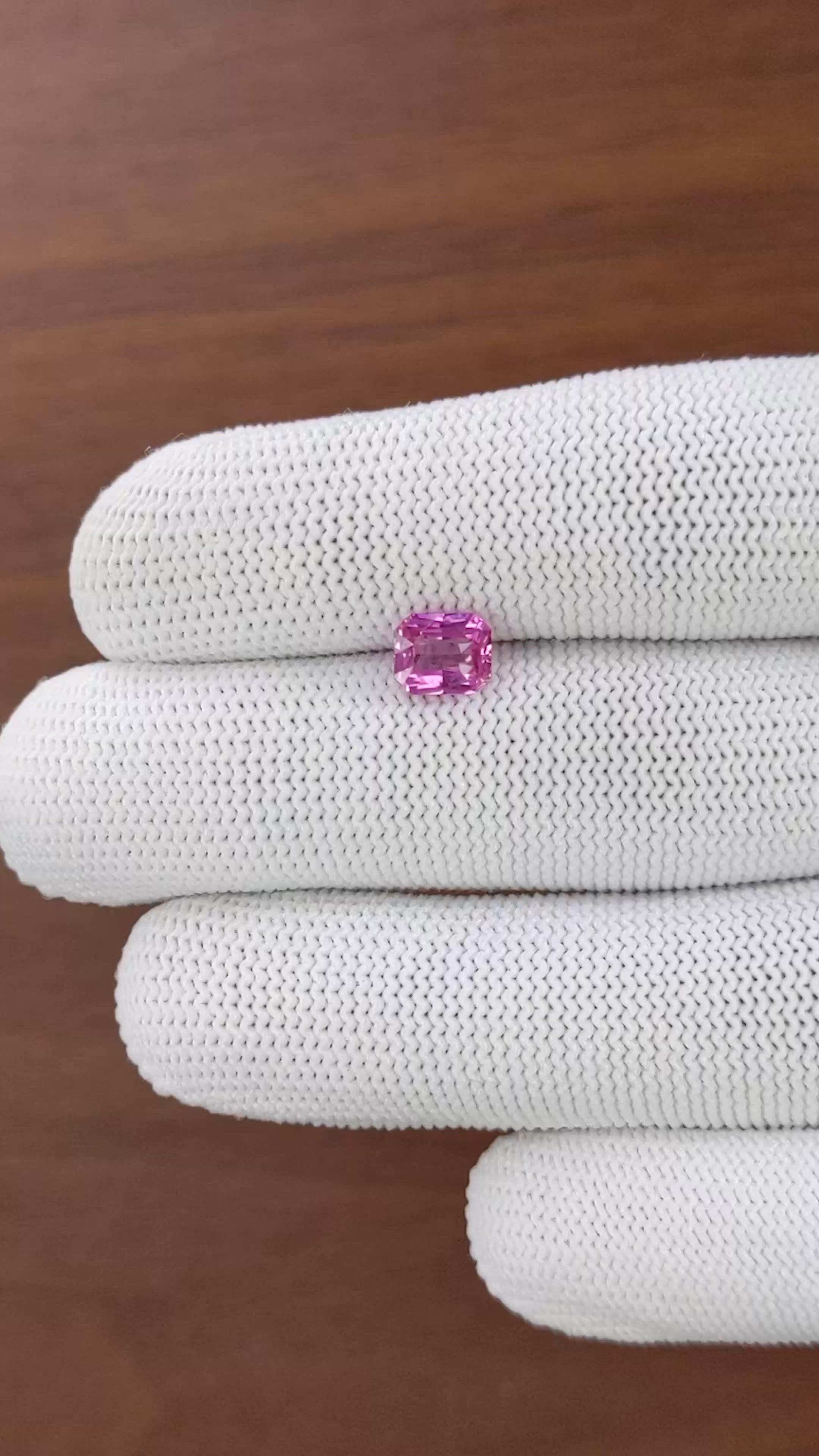 1.56 Ct. Purplish Pink Sapphire from Madagascar Size Video