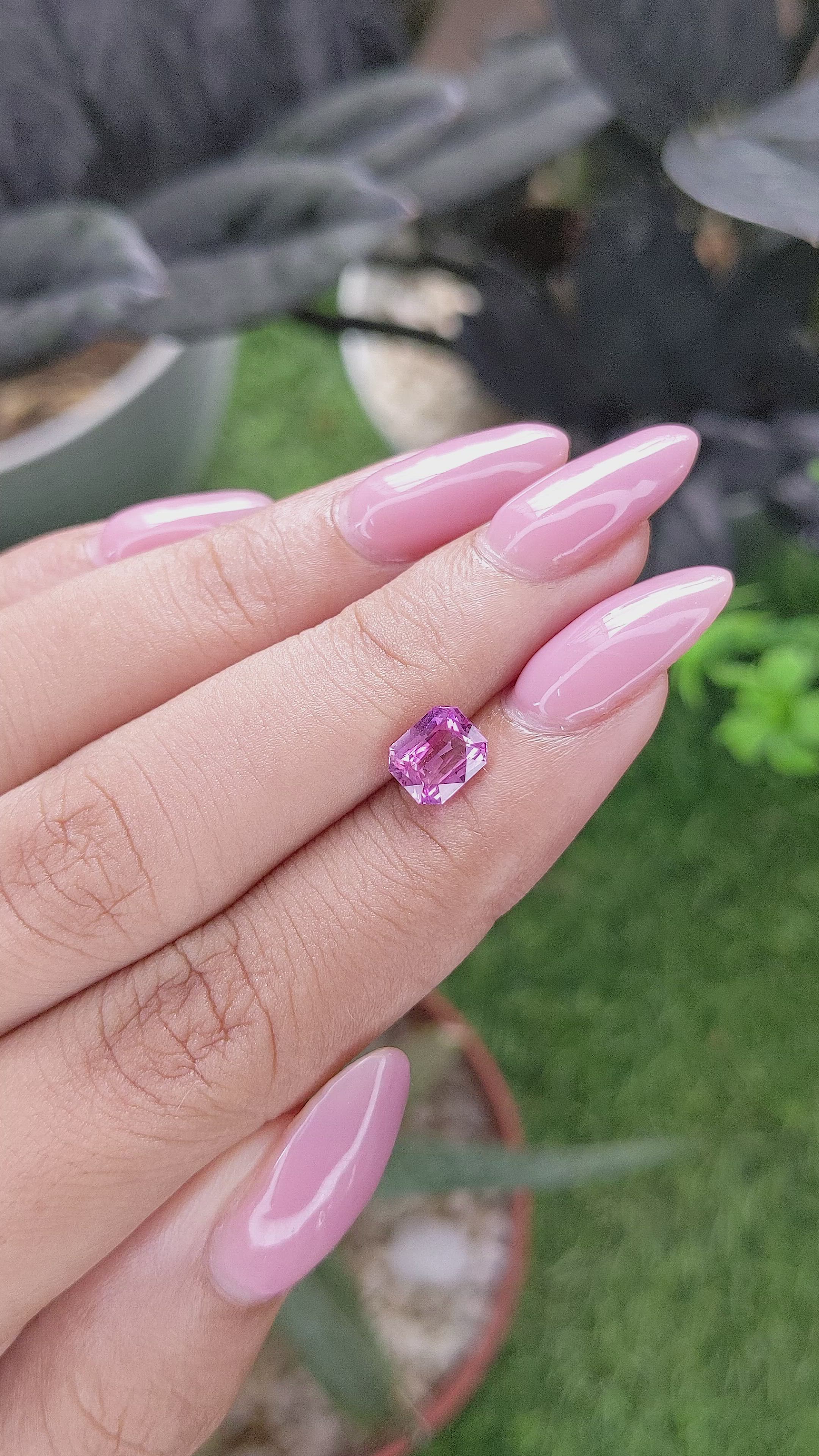 1.56 Ct. Purplish Pink Sapphire from Madagascar Size Video