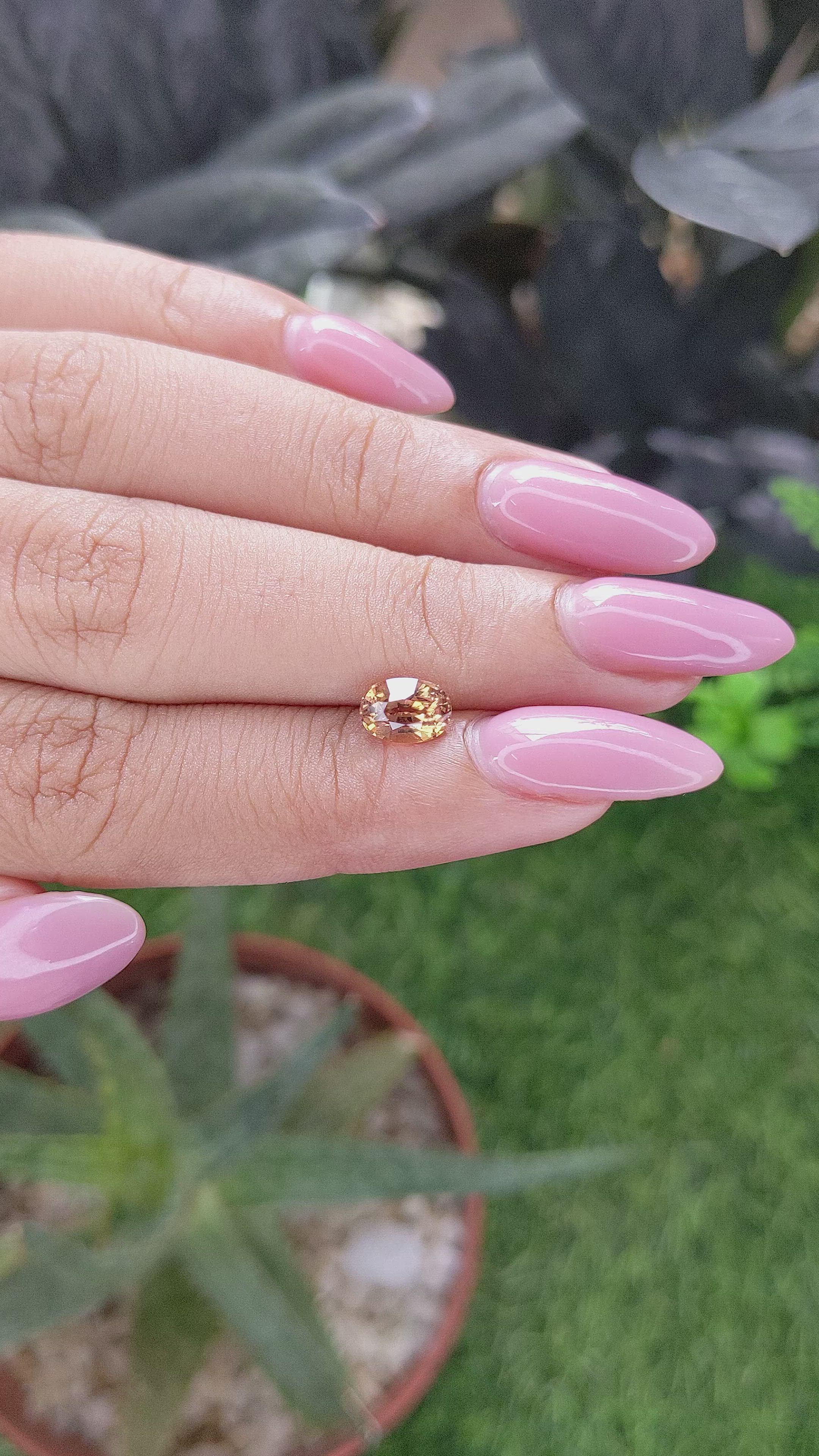 1.20 Ct. Padparadscha Sapphire from Madagascar Size Video