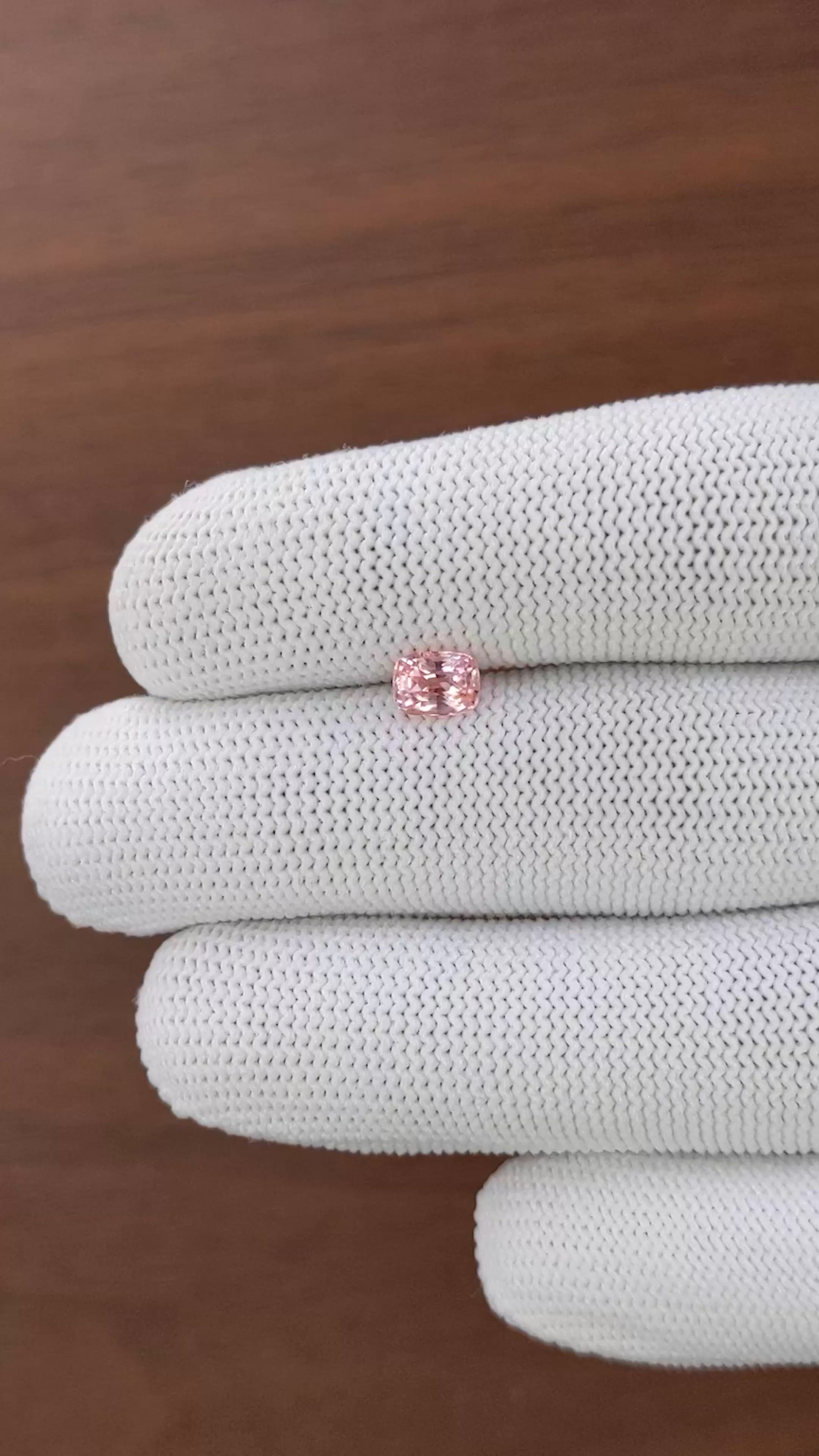 1.07 Ct. Peach Sapphire from Madagascar Size Video