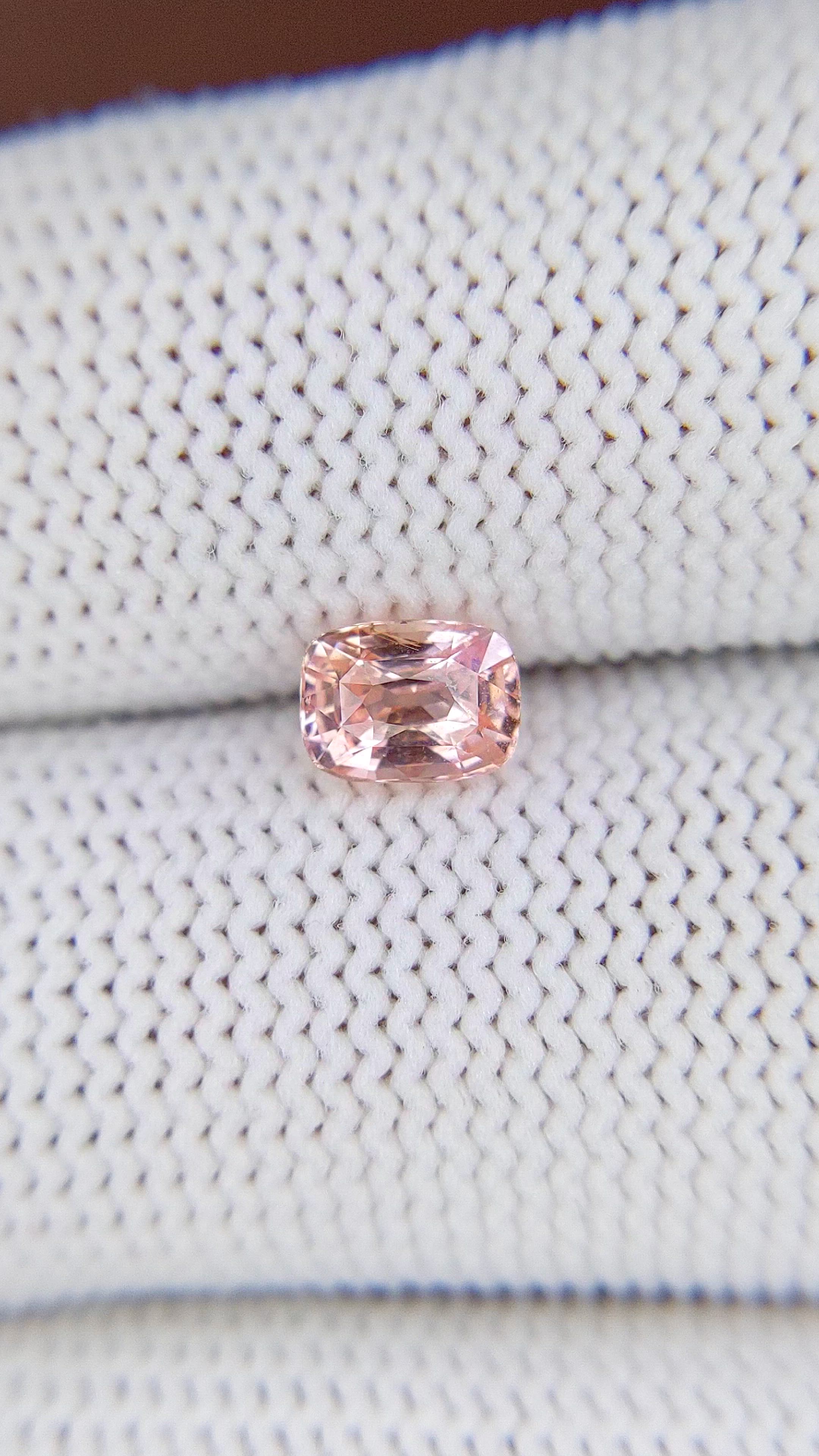 1.07 Ct. Peach Sapphire from Madagascar Size Video