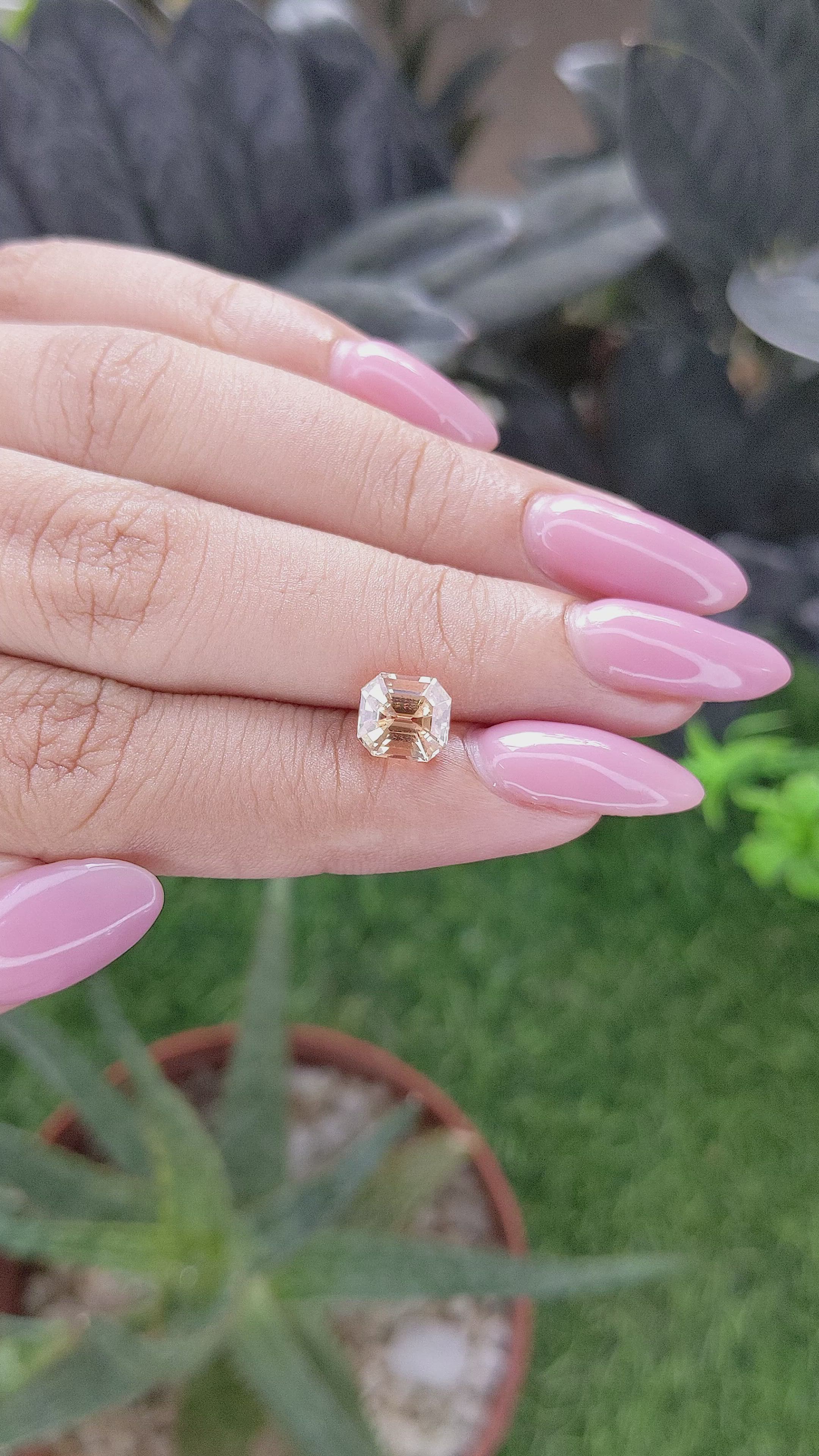 2.08 Ct. Peach Sapphire from Madagascar Size Video