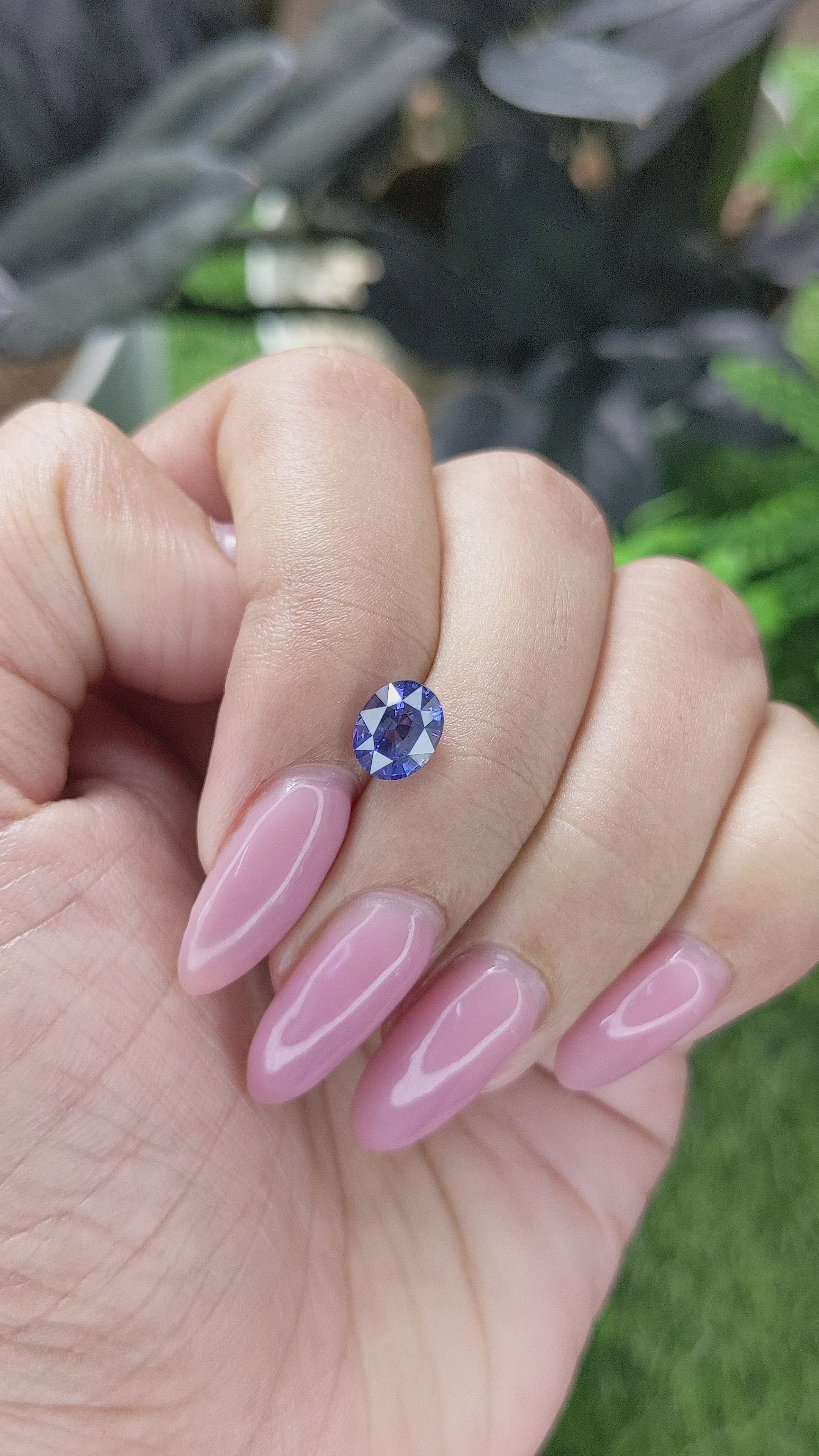 1.60 Ct. Purplish Blue Sapphire from Madagascar Size Video