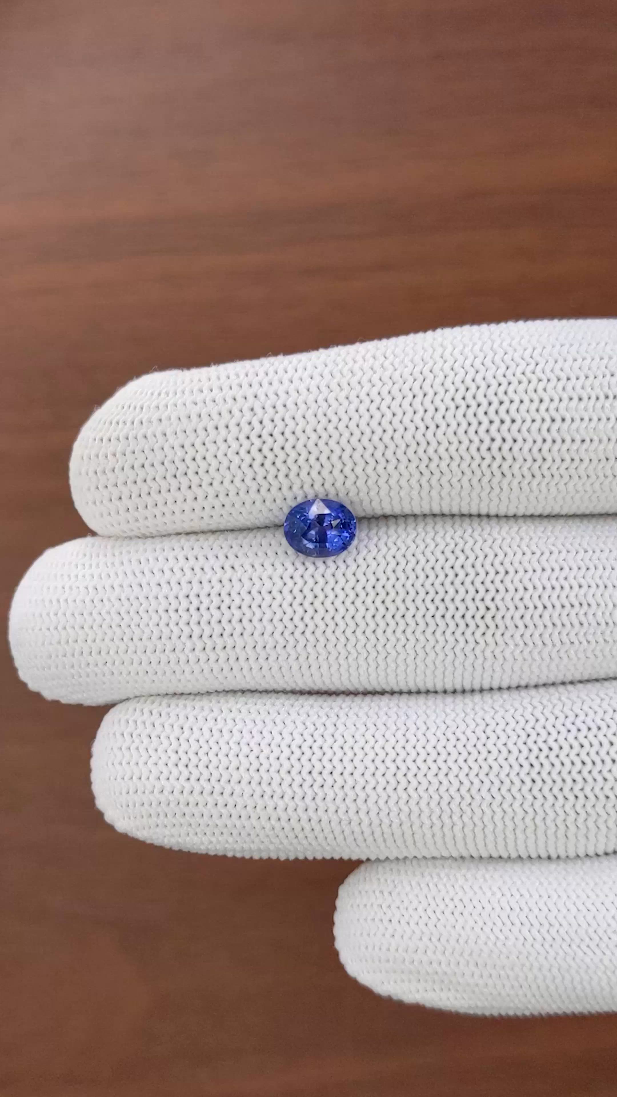 1.60 Ct. Purplish Blue Sapphire from Madagascar Size Video