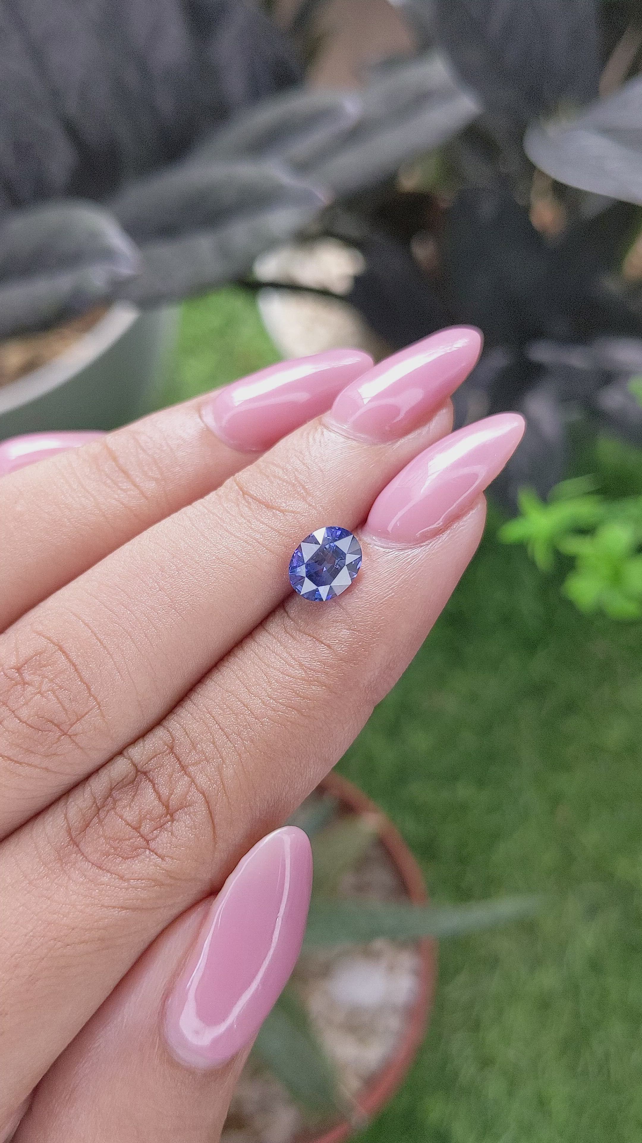 1.60 Ct. Purplish Blue Sapphire from Madagascar Size Video