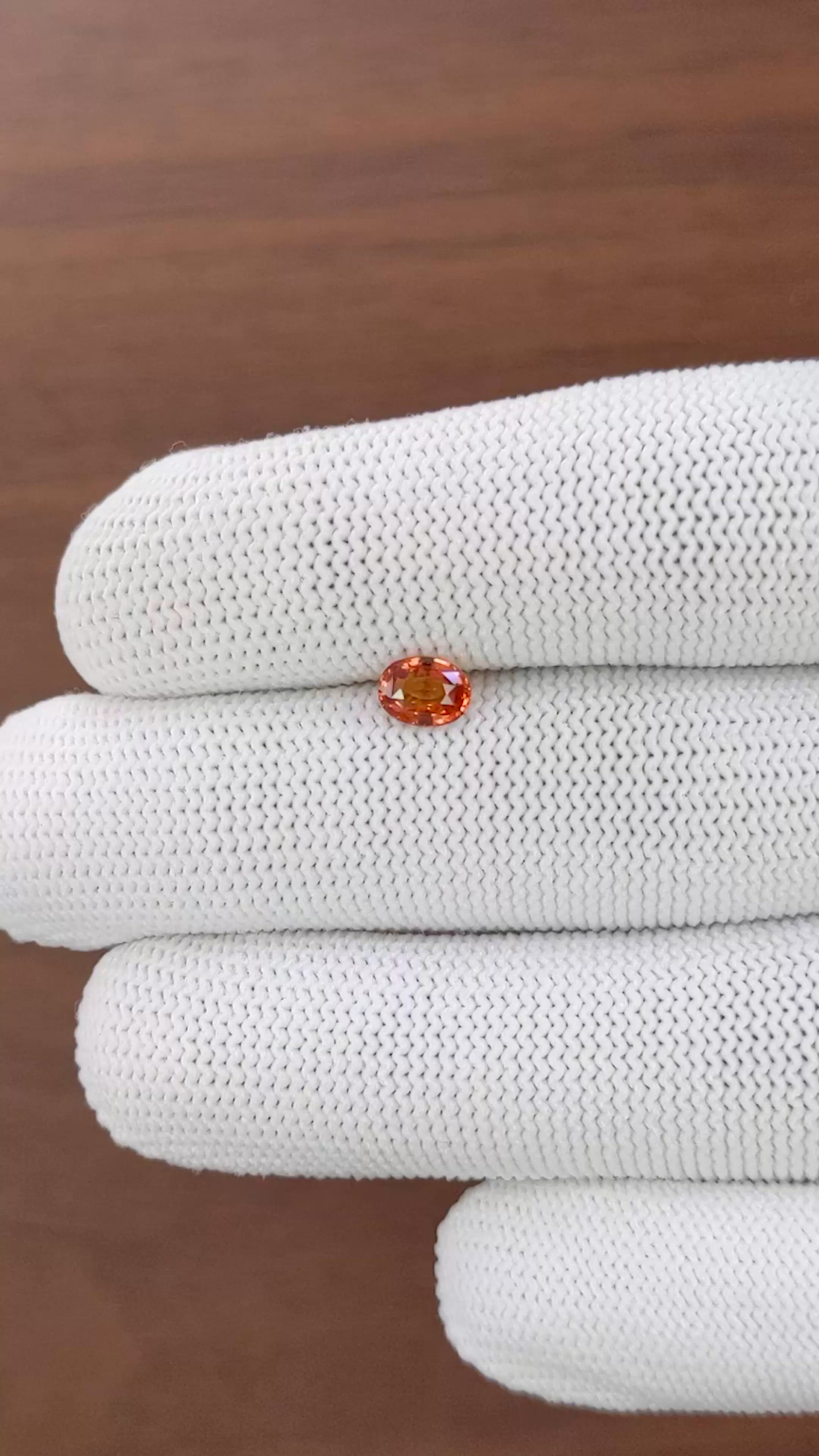 0.65 Ct. Padparadscha Sapphire from Madagascar Size Video