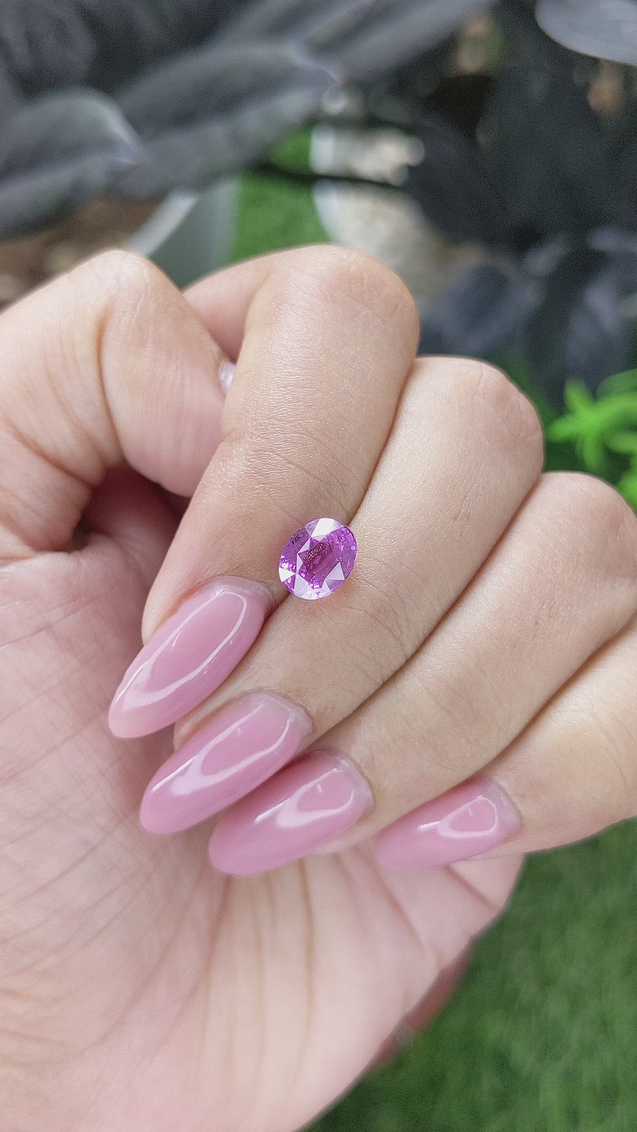 2.04 Ct. Pinkish Purple Sapphire from Madagascar Size Video