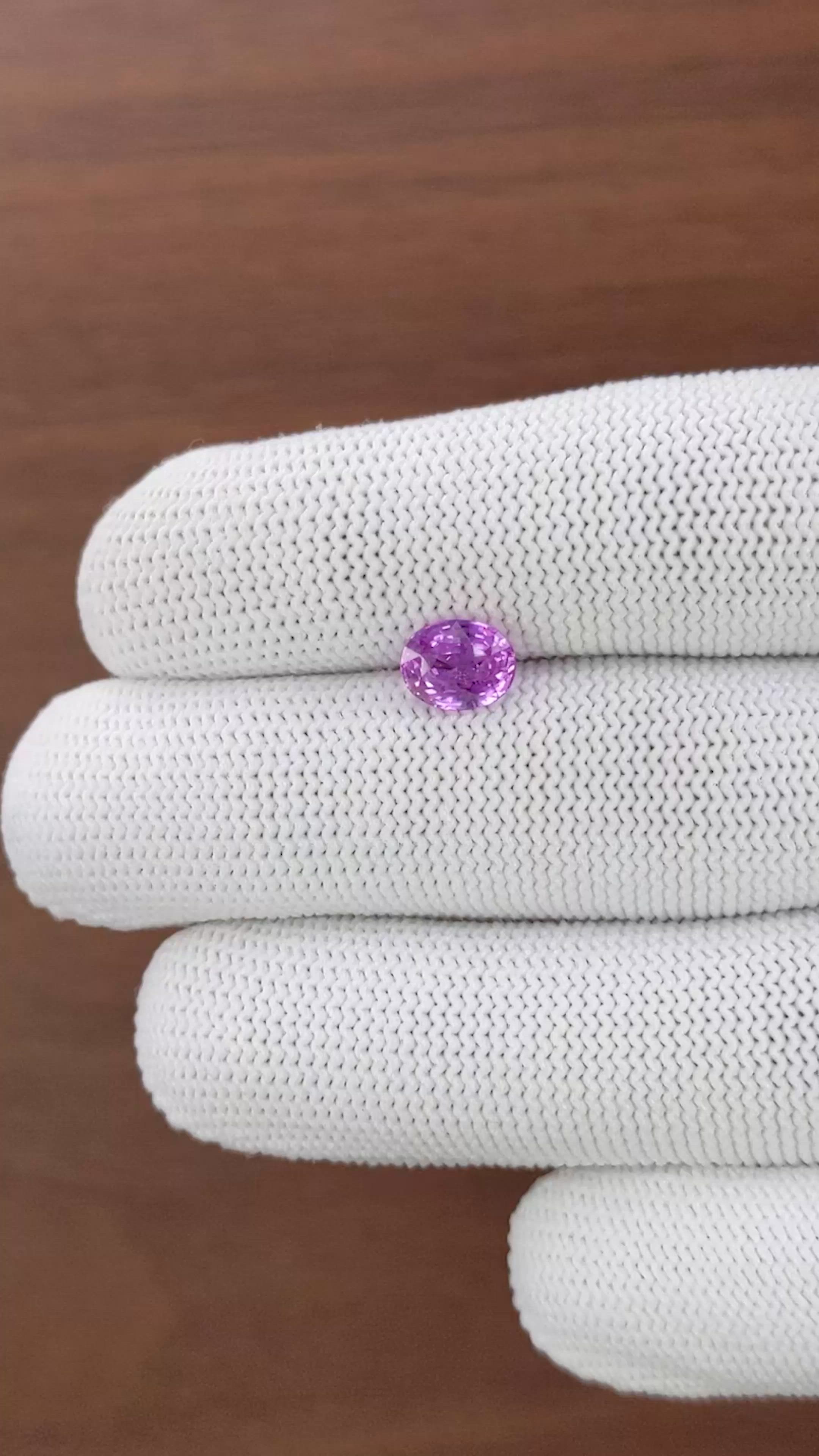 2.04 Ct. Pinkish Purple Sapphire from Madagascar Size Video
