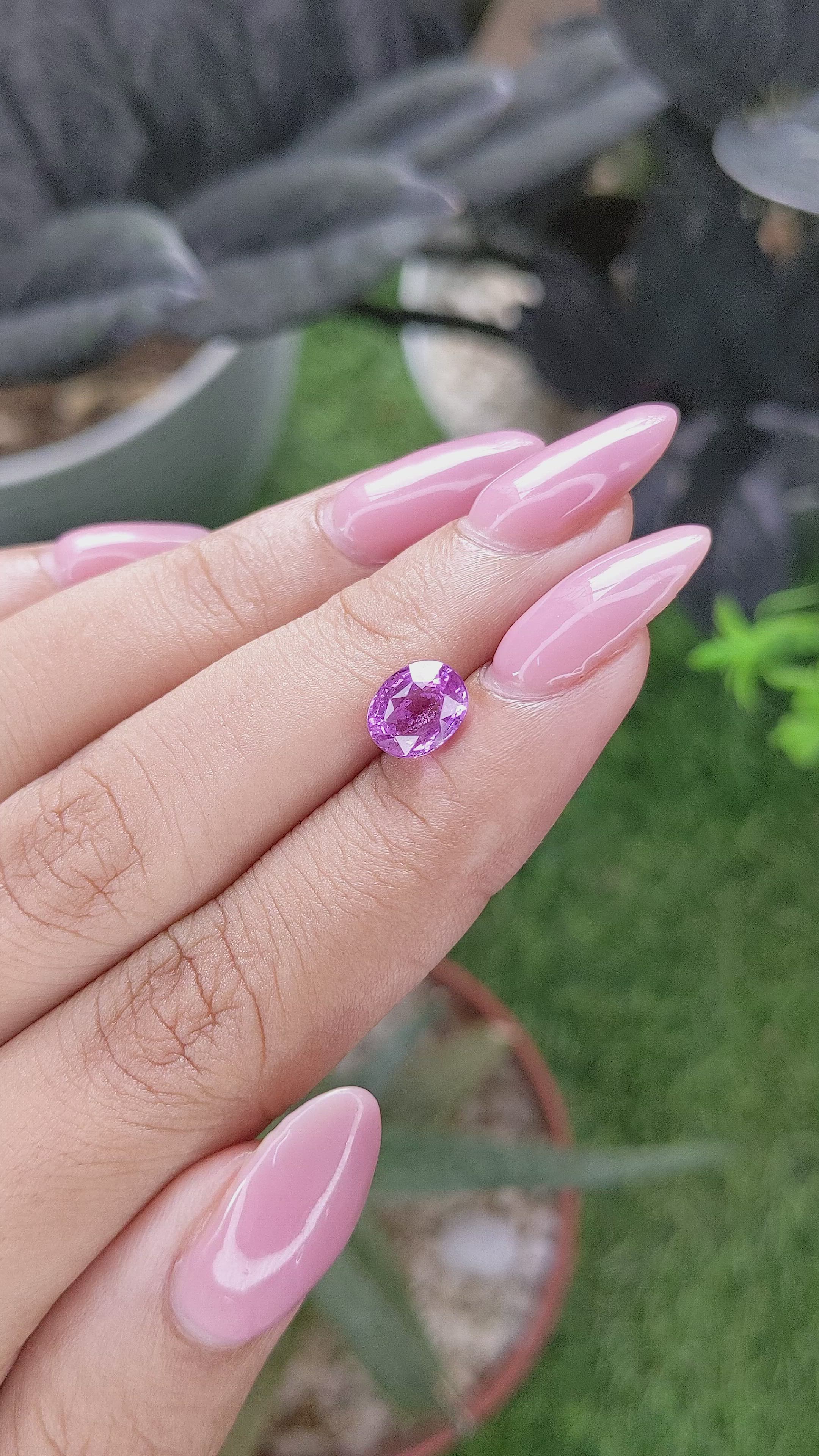 2.04 Ct. Pinkish Purple Sapphire from Madagascar Size Video