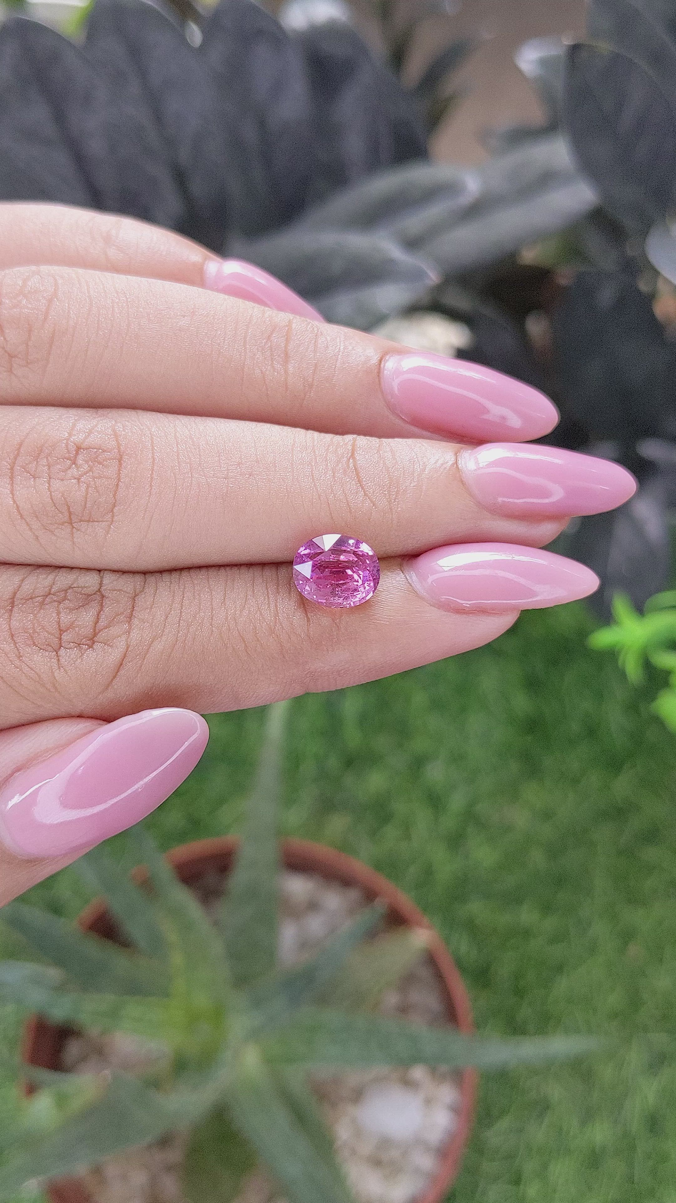 3.07 Ct. Pink Sapphire from Madagascar Size Video
