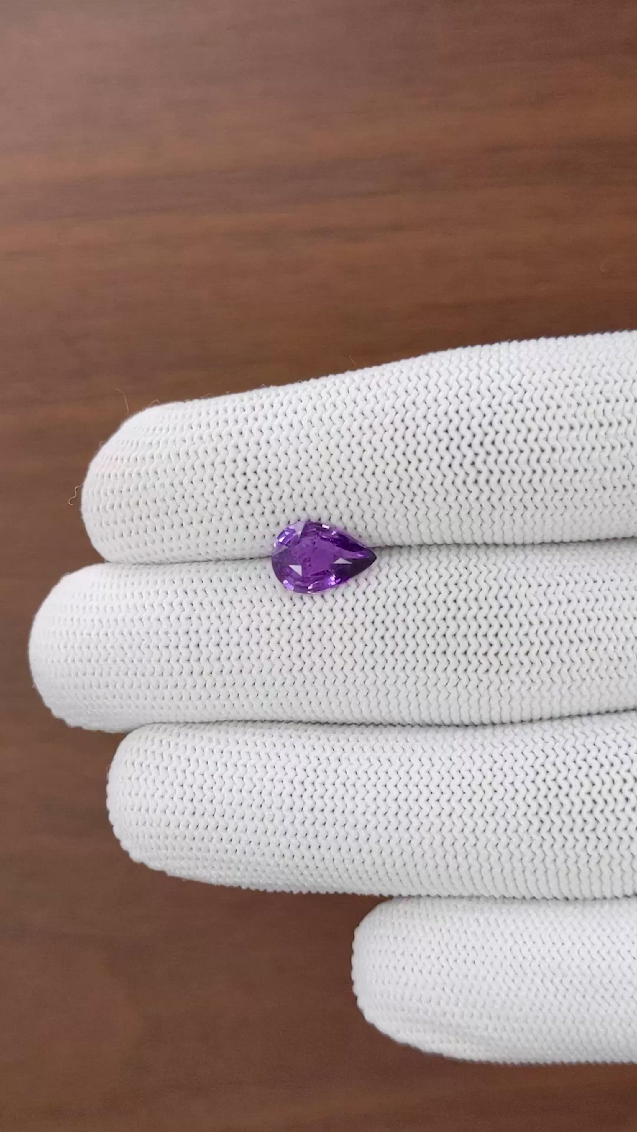 2.04 Ct. Purple Sapphire from Madagascar Size Video