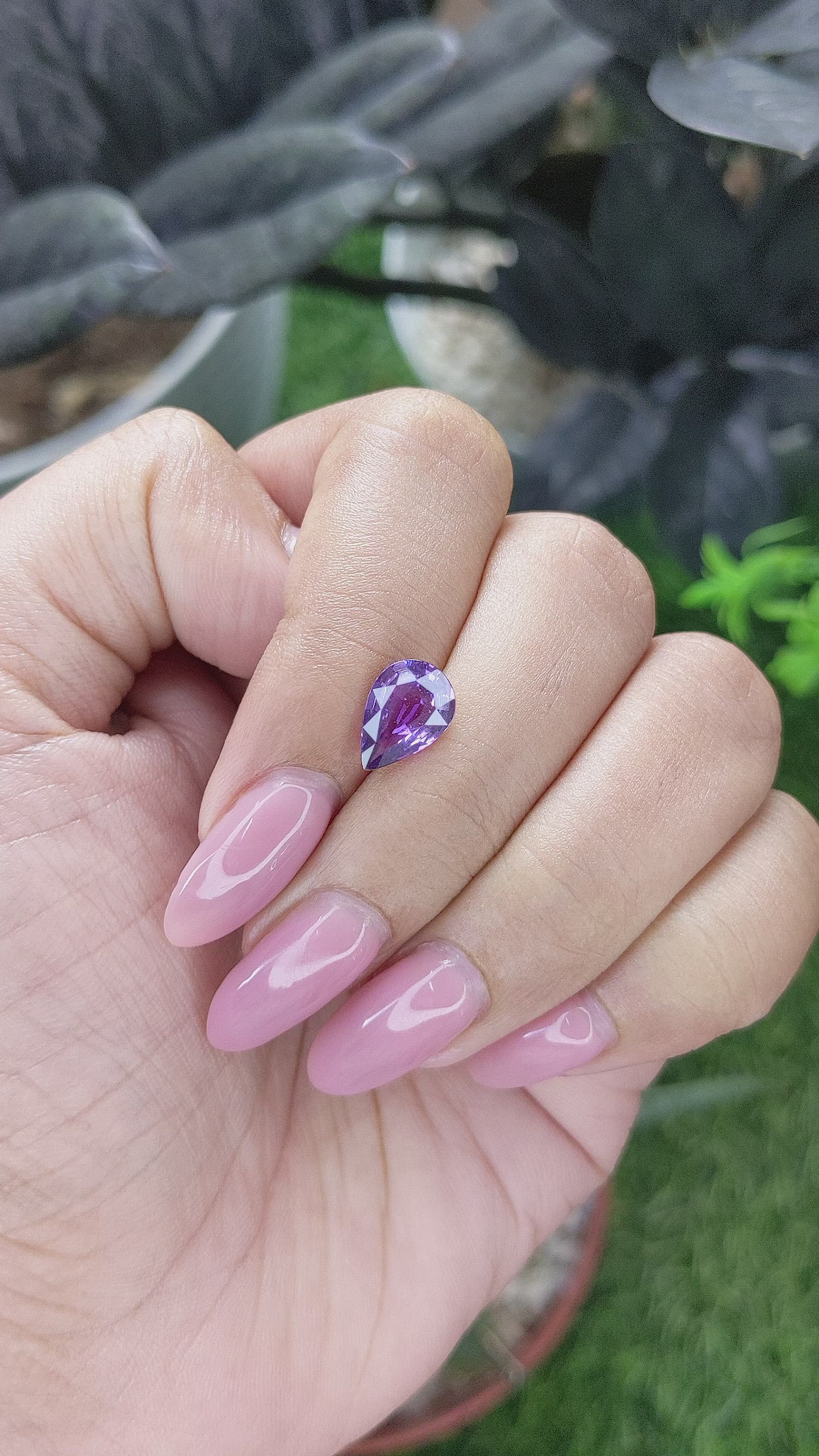 2.04 Ct. Purple Sapphire from Madagascar Size Video