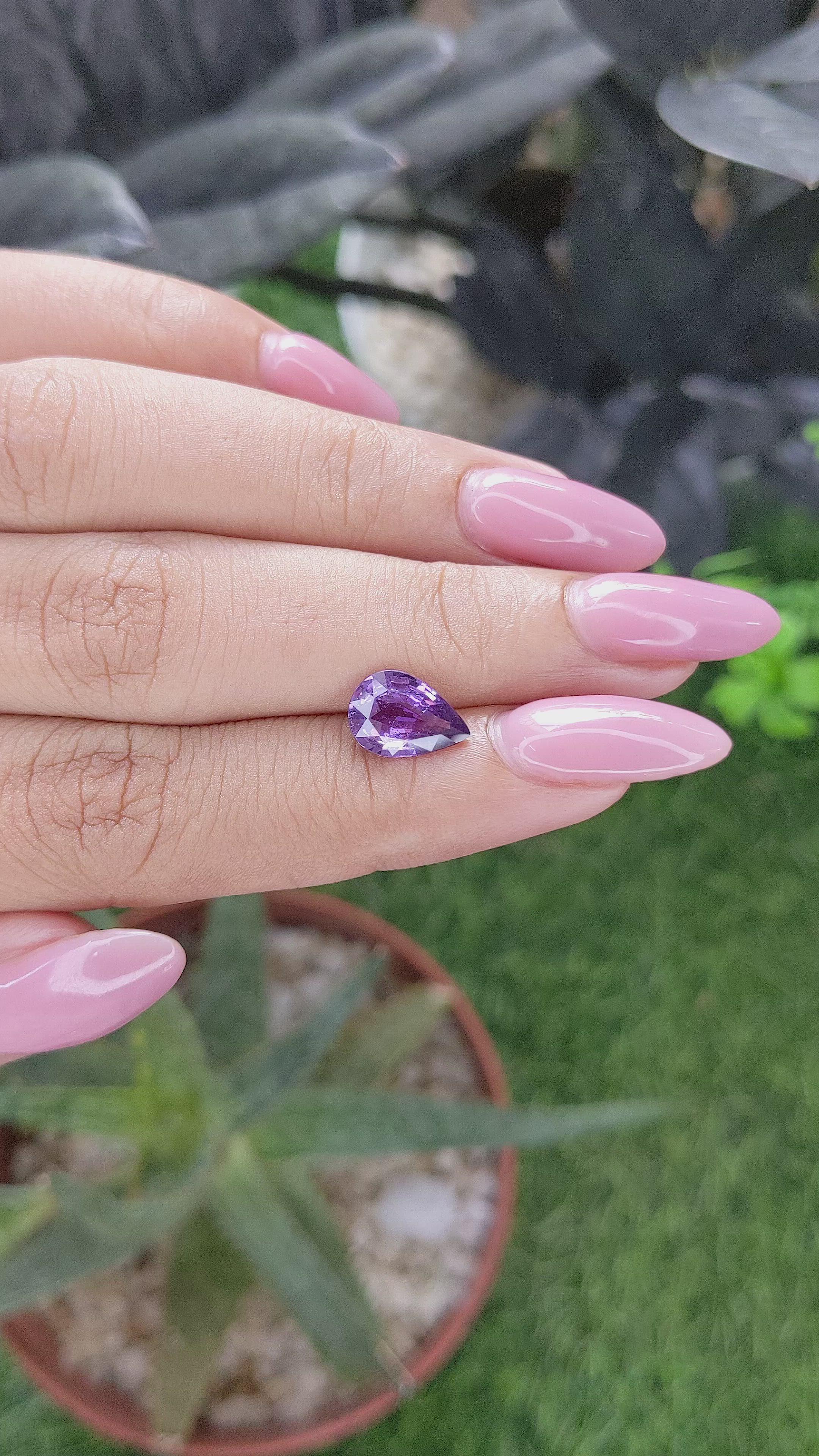 2.04 Ct. Purple Sapphire from Madagascar Size Video