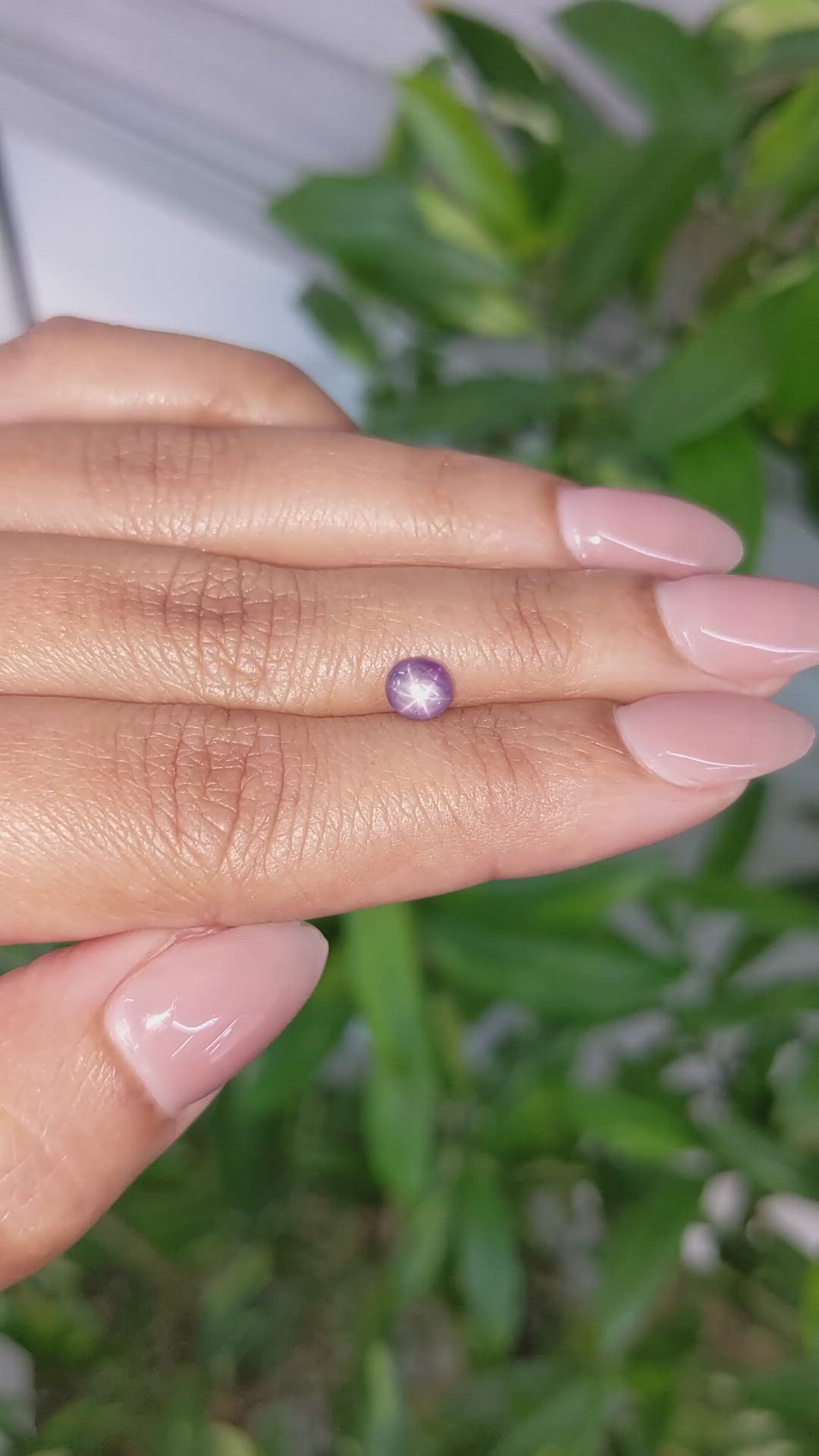 1.34 Ct. Pinkish Purple Star Sapphire from Ceylon (Sri Lanka) Size Video